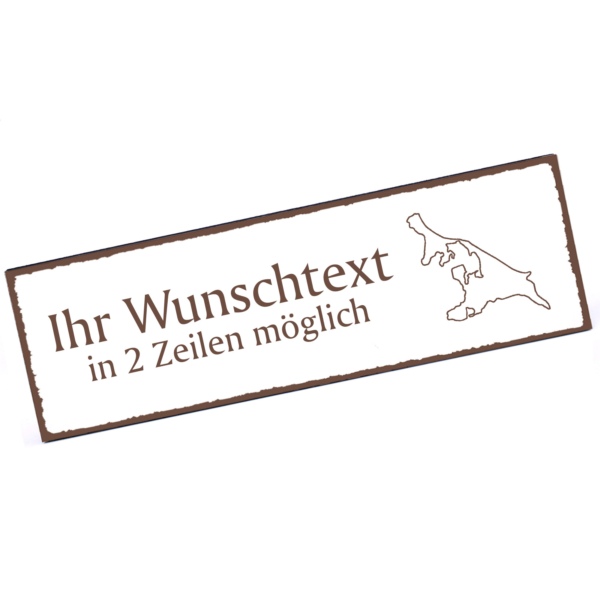 Türschild Insel Usedom  Namensschild personalisiert mit Gravur - 150mm x 50mm - selbstklebend
