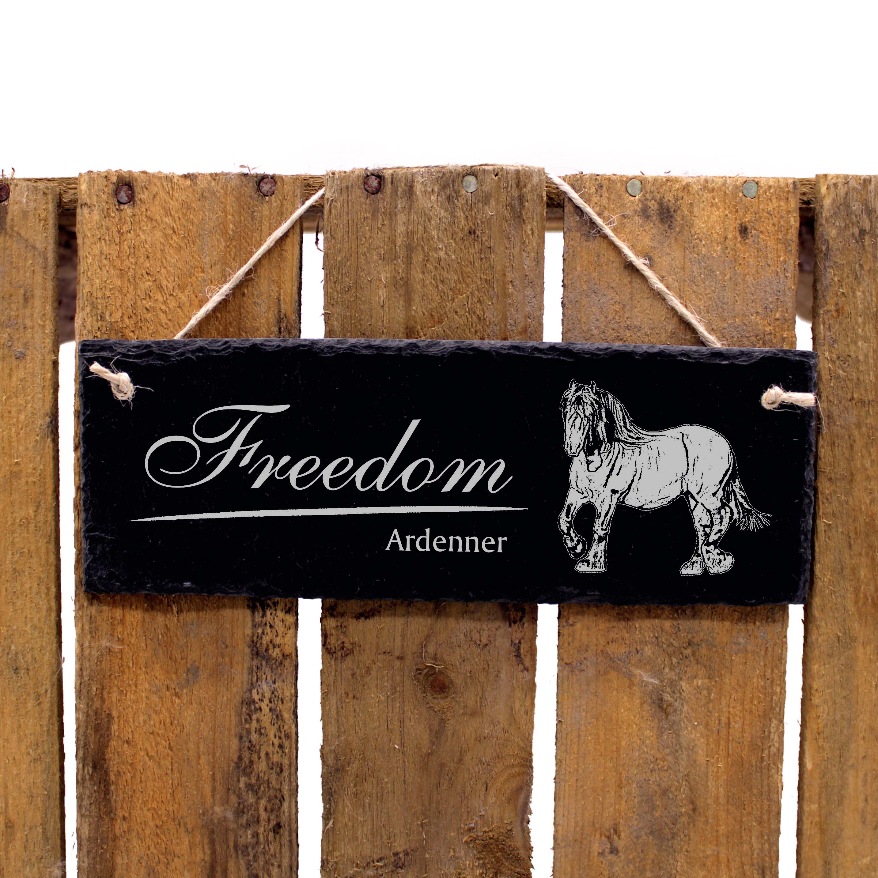 Schiefertafel Ardenner - Türschild mit Namen - zum Anhängen 22 x 8 cm