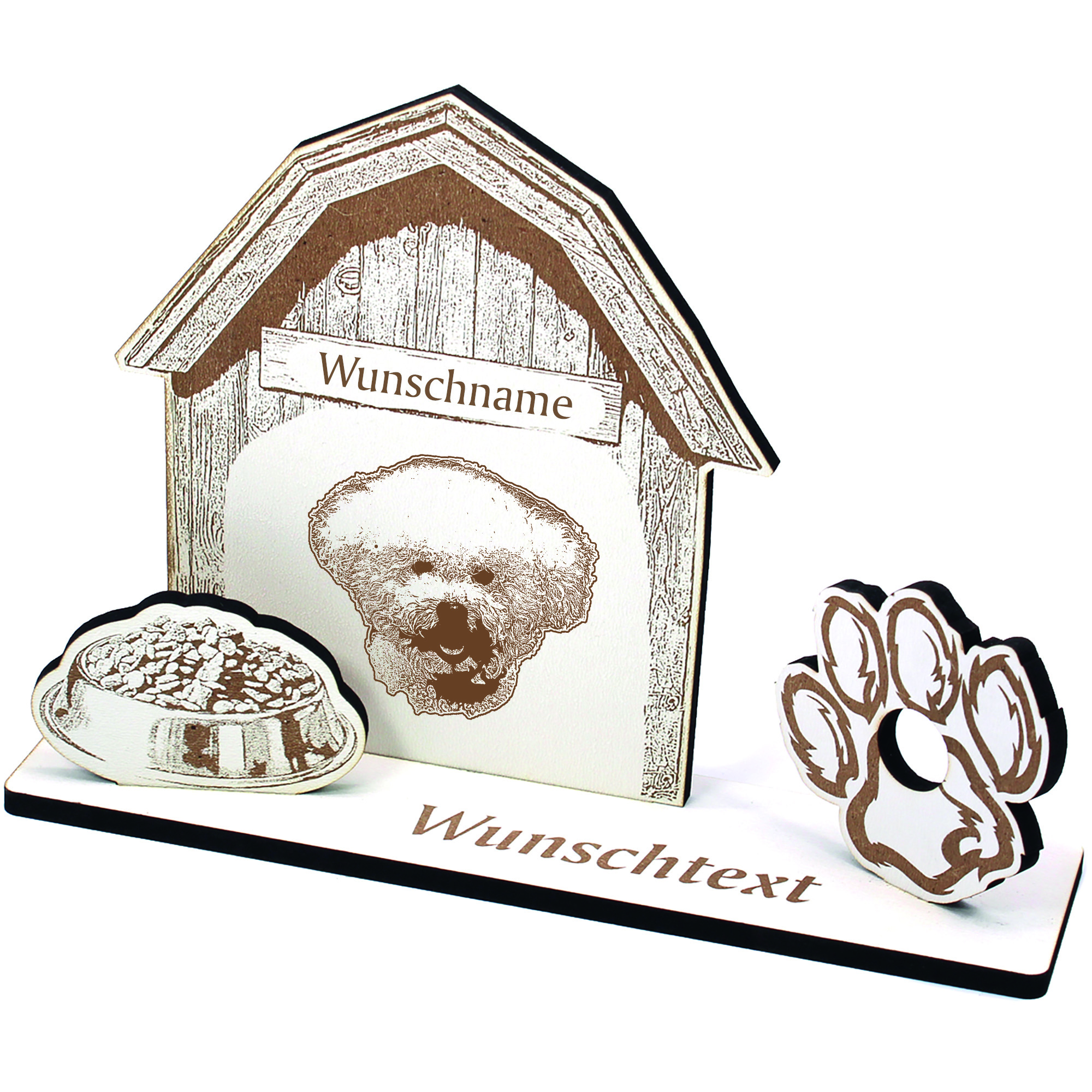 Geldgeschenk Hund Bichon Frisé - personalisiert 20x14cm