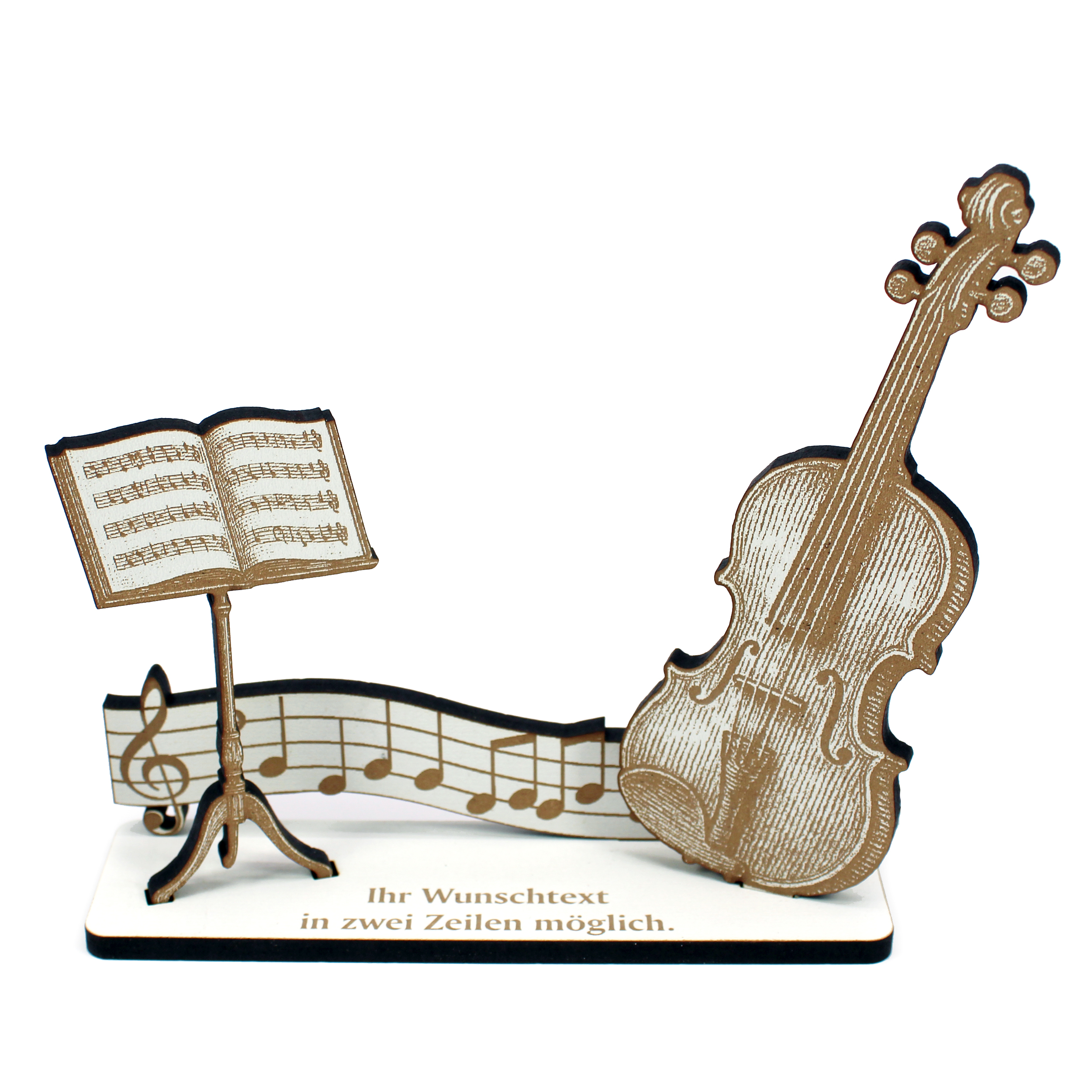 Dekoaufsteller Violine – Geschenk für Musiker mit Wunschtext - Violinist & Violinistin  –  Geldgeschenk