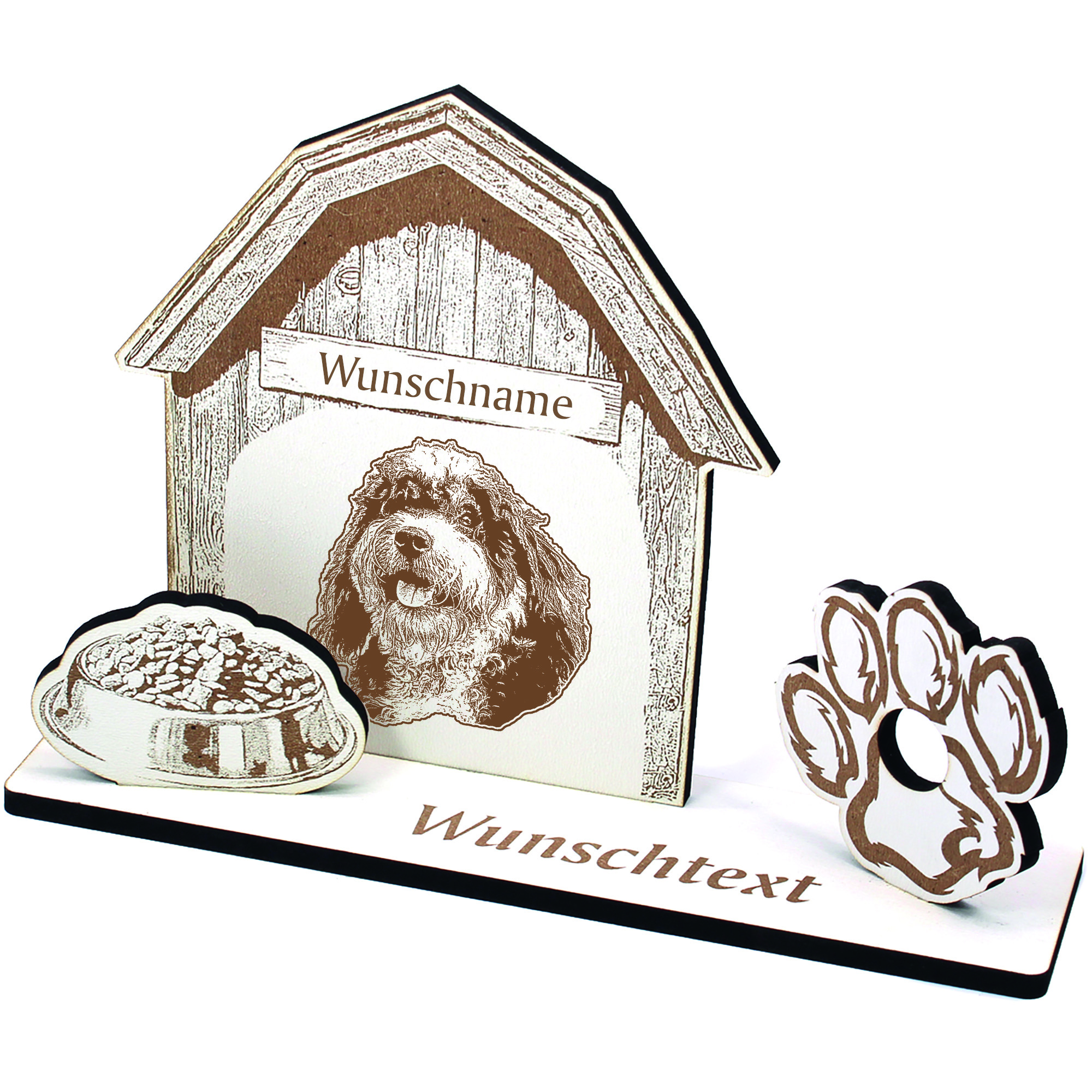 Geldgeschenk Hund Bernedoodle  - personalisiert 20x14cm