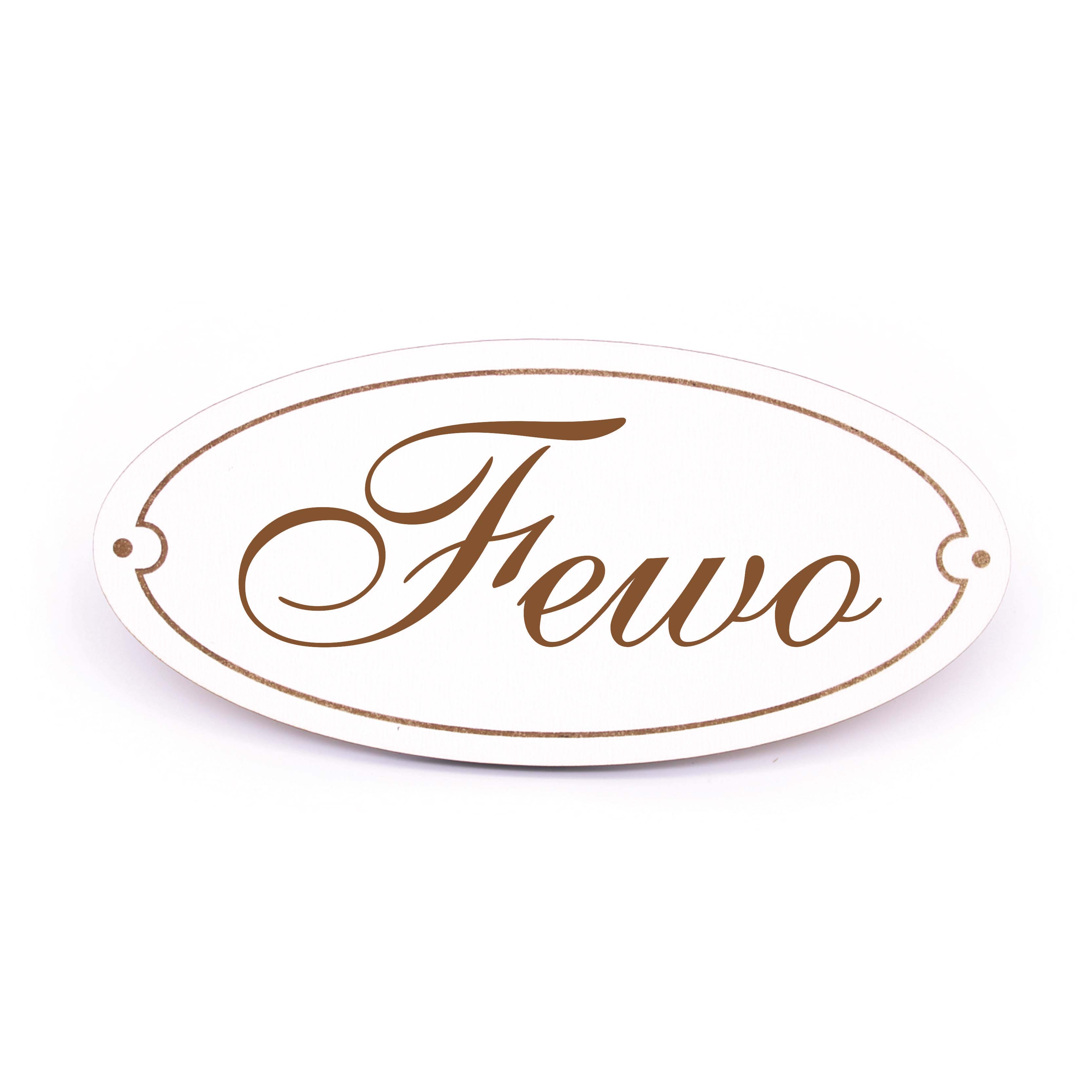 Ovales Türschild Fewo - selbstklebend - 15 x 7 cm