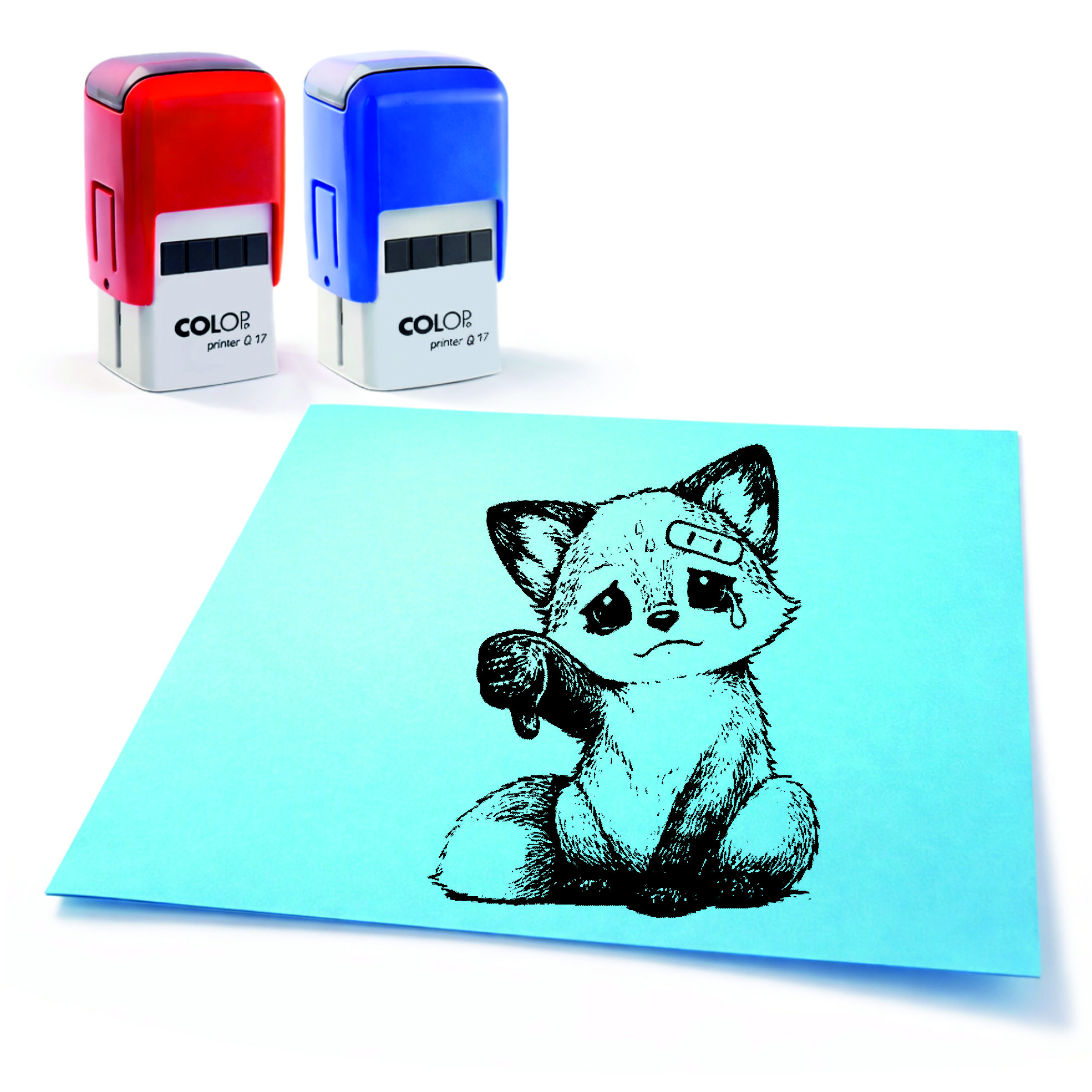  Lehrer Automatikstempel Fuchs Motivationsstempel Schüler – Tiermotive Daumen runter – Abdruck 16 x 16 mm