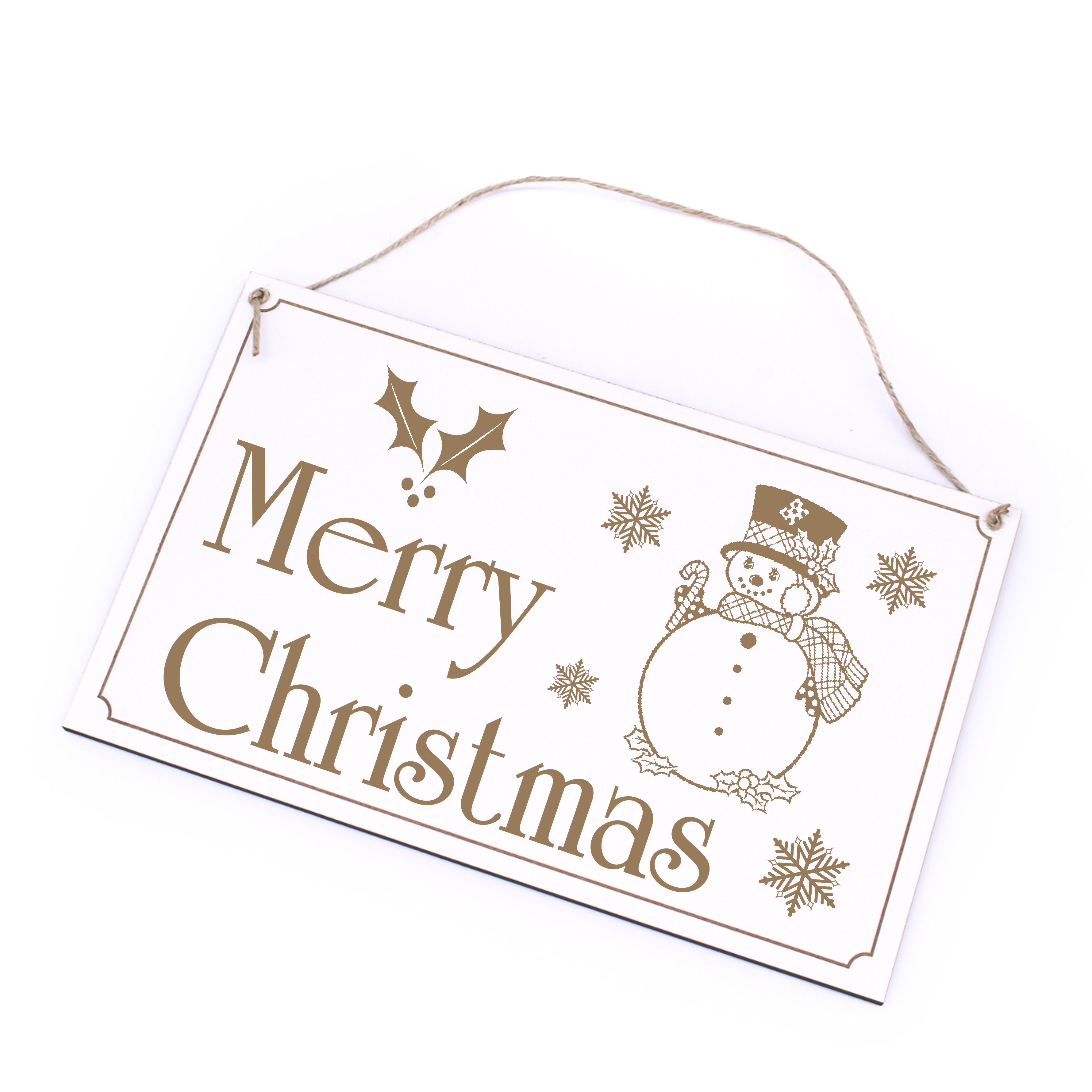 Weihnachten Schild - Merry Christmas - Holzschild Weihnachtsdeko 26 x 16 cm