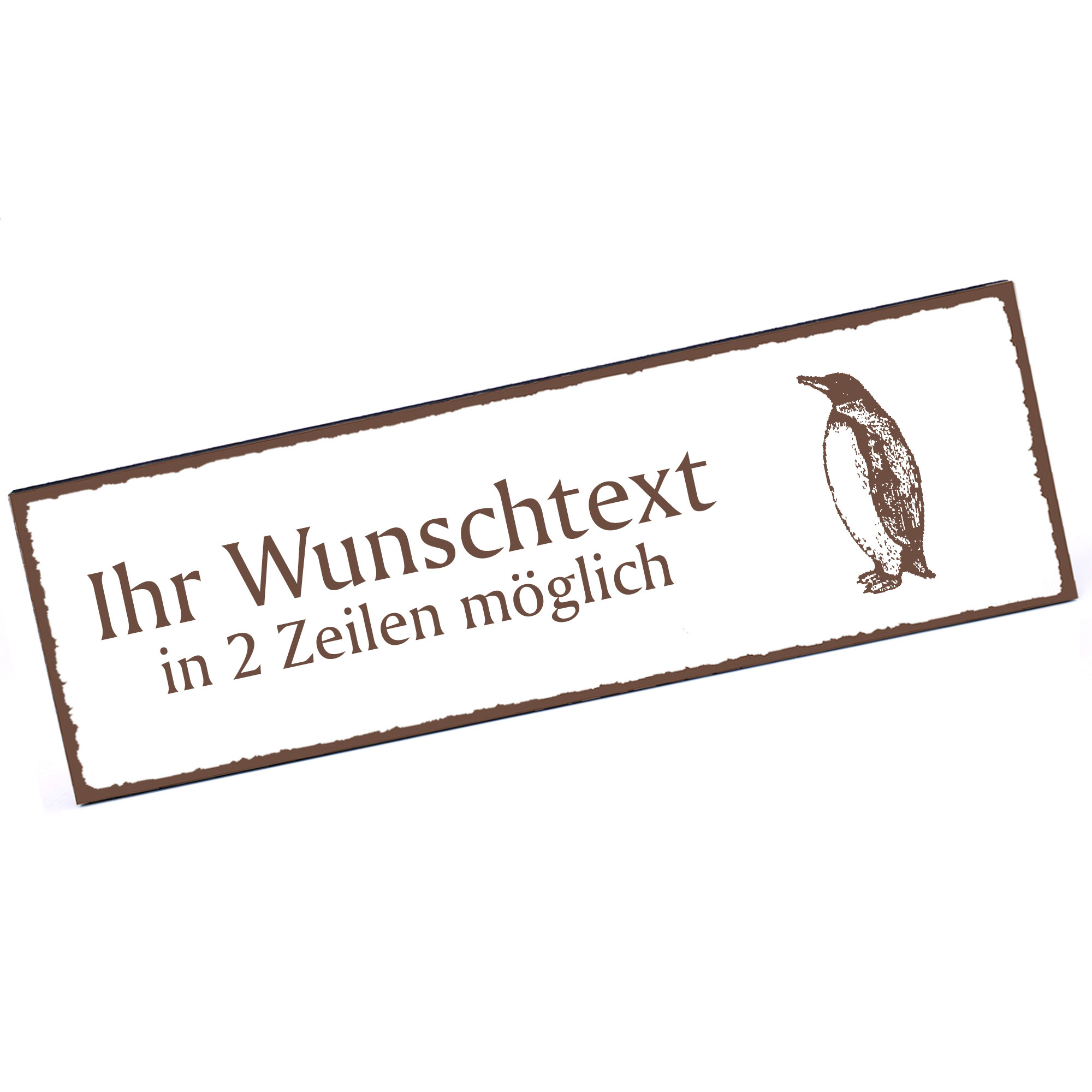 Türschild Pinguin Königspinguin  Namensschild personalisiert mit Gravur - 150mm x 50mm - selbstklebe