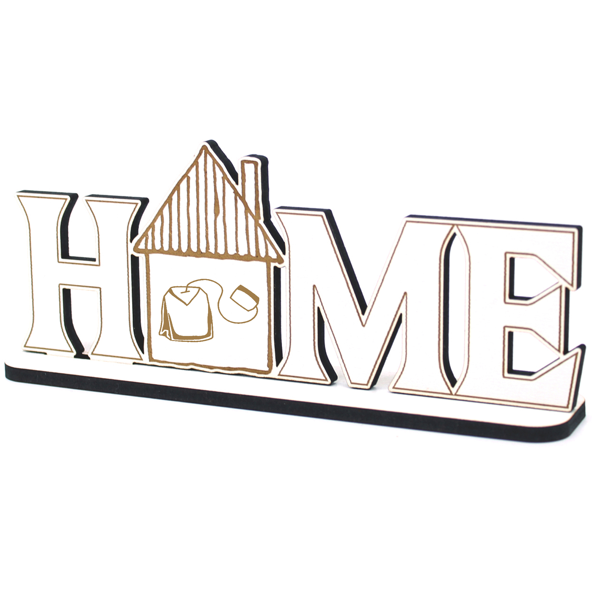 Deko Home Aufsteller Holz - Teebeutel - 28x12 cm Holzdeko