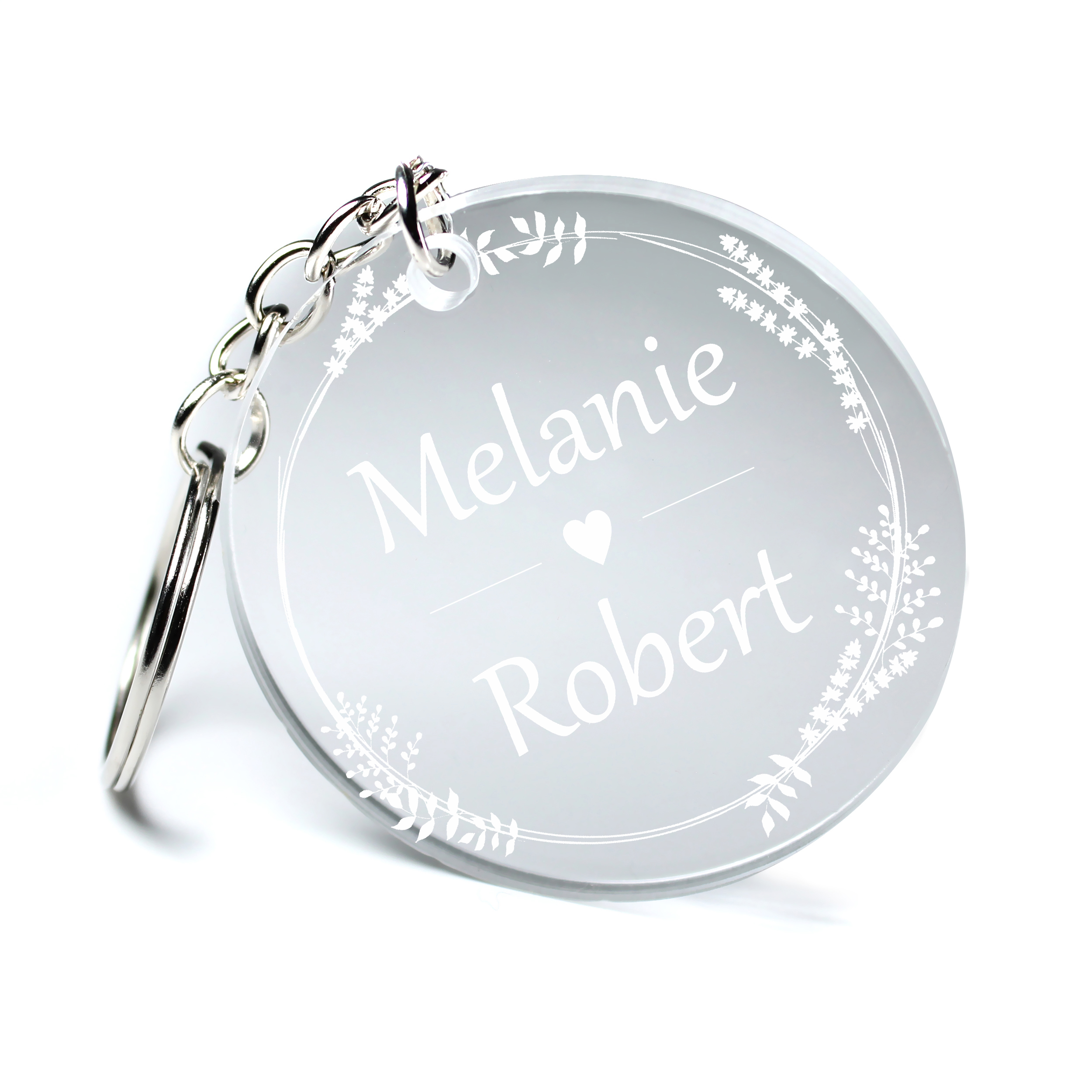 Schlüsselanhänger Acryl Hochzeit – Schlüsselanhänger 5x5 cm personalisierbar – Geschenkidee für Paare & Hochzeit