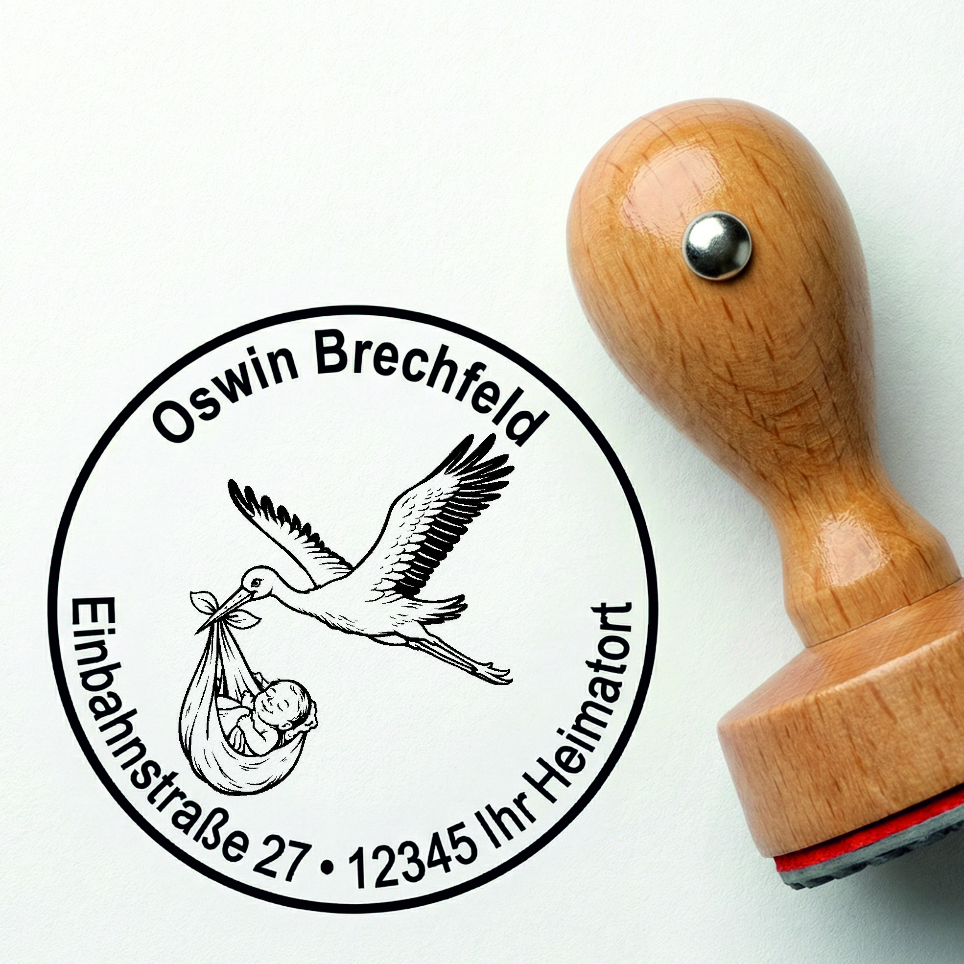 Adressenstempel Hebamme mit persönlichem Wunschtext