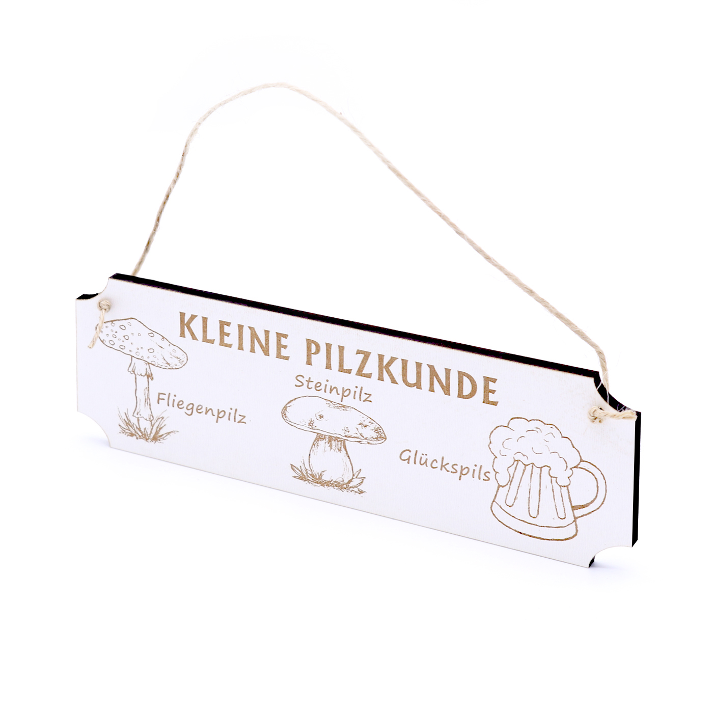 Schild Kleine Pilzkunde - Pilze - ca. 20 x 6,7 cm