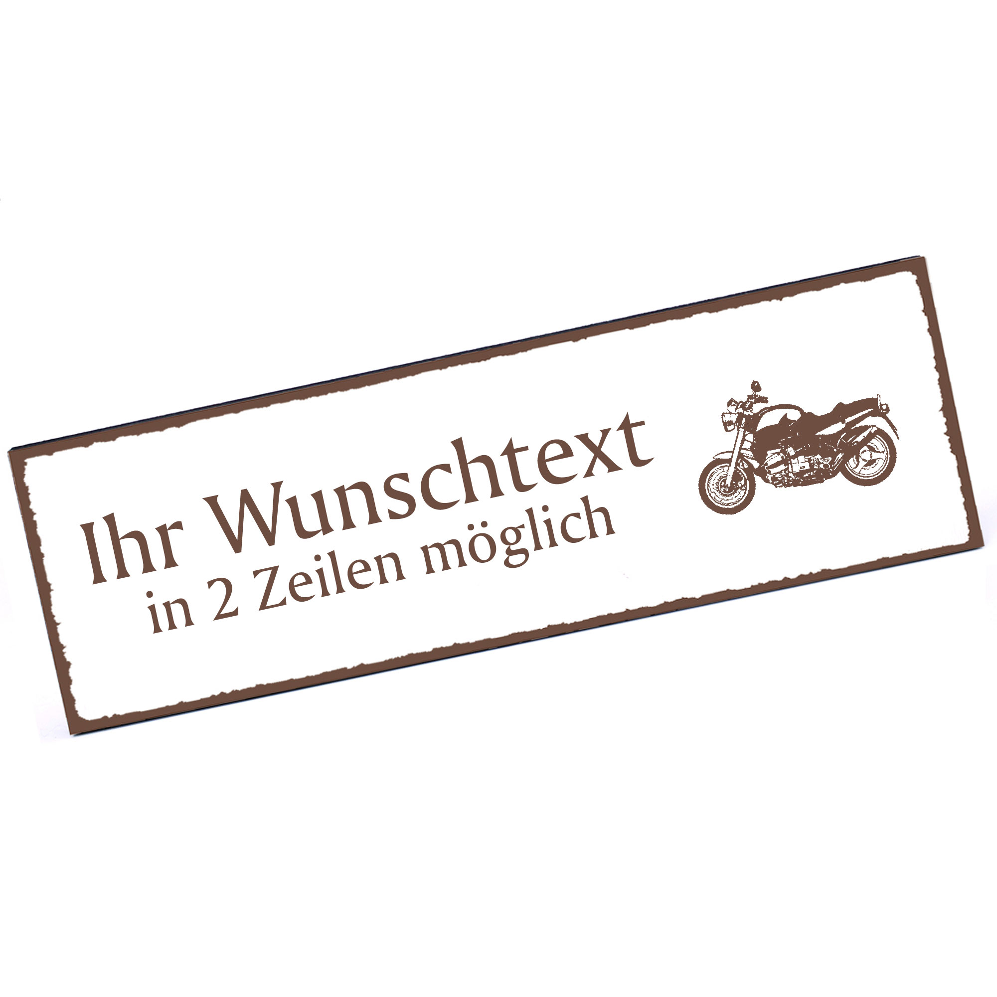 Türschild Motorrad  Namensschild personalisiert mit Gravur - 150mm x 50mm - selbstklebend