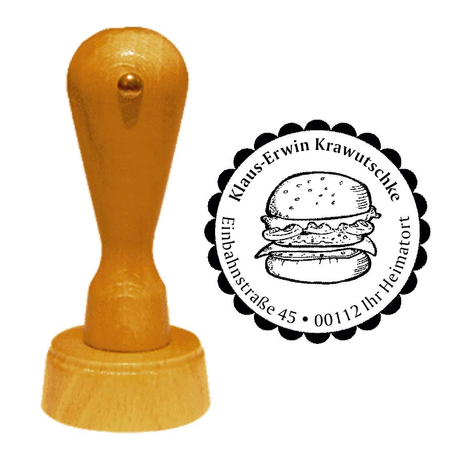 Adressenstempel « BURGER » mit persönlichem Wunschtext
