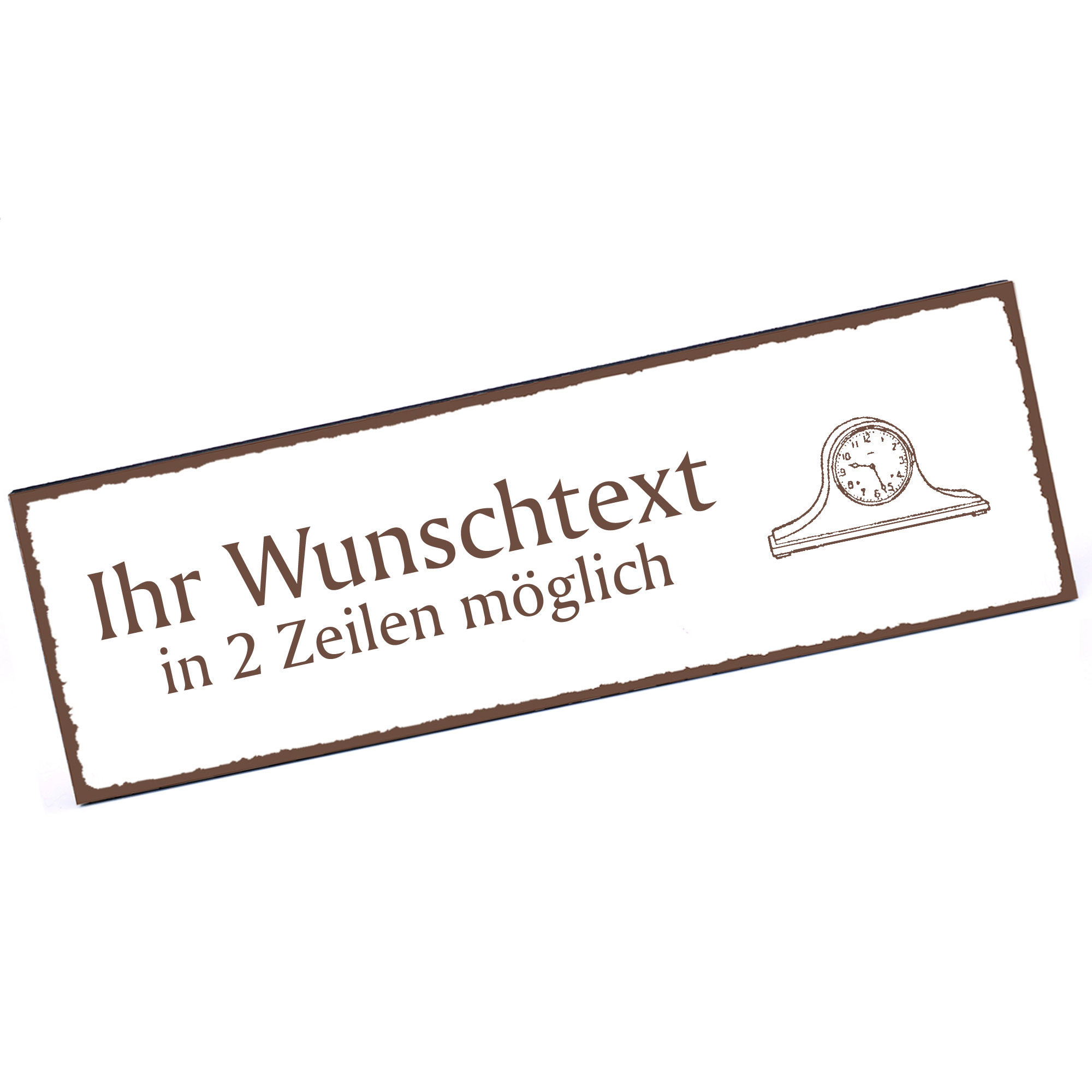 Türschild Standuhr  Namensschild personalisiert mit Gravur - 150mm x 50mm - selbstklebend