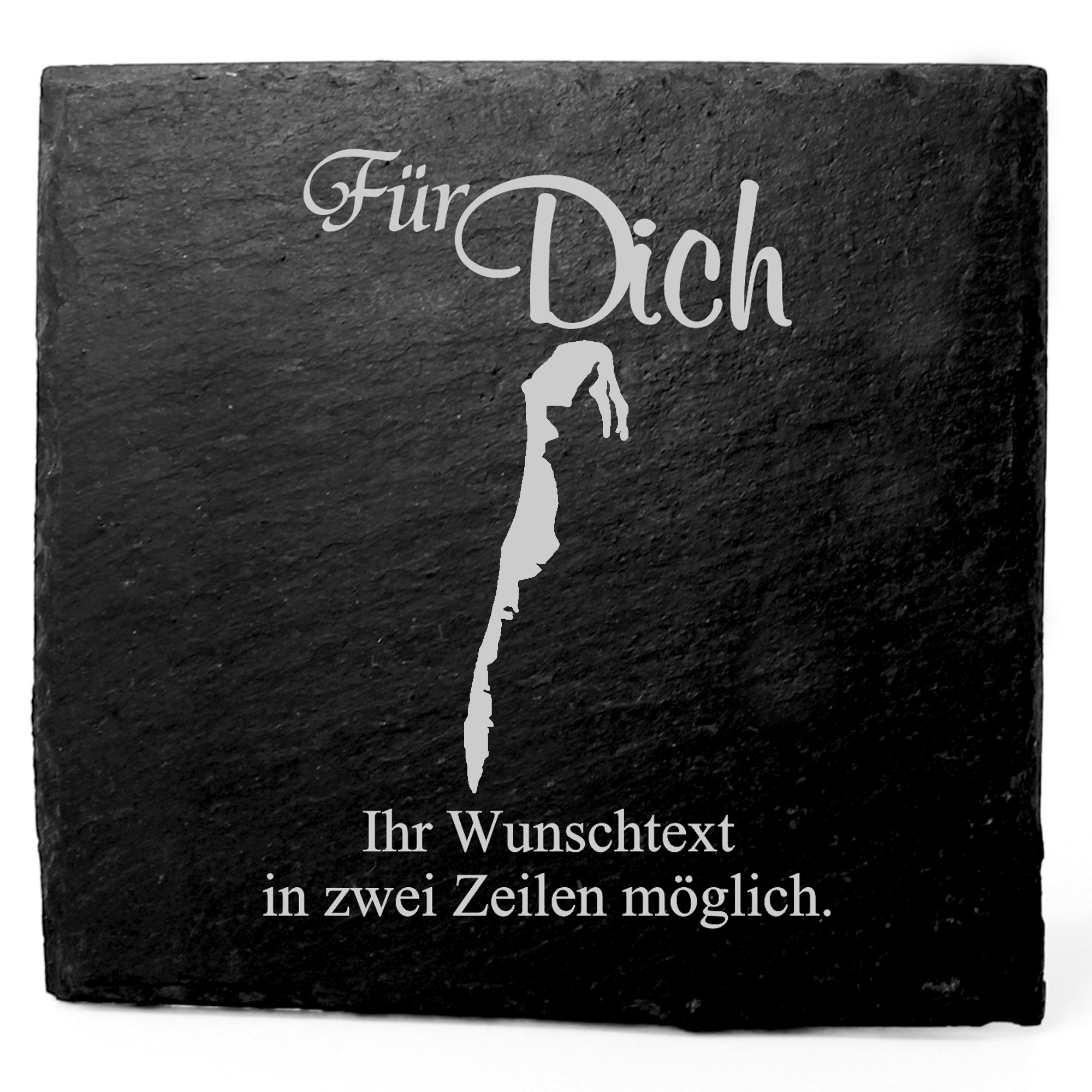 Deko Schiefer Untersetzer personalisiert Insel Hiddensee - Für Dich - 11x11cm