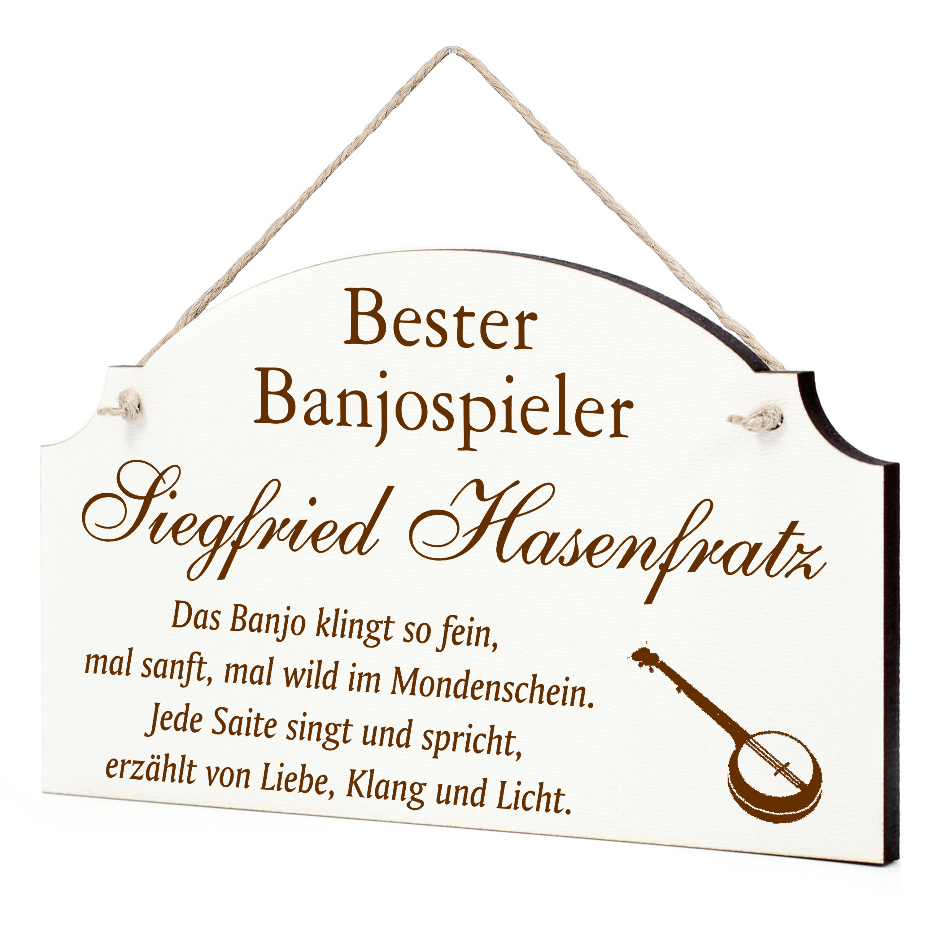 Schild Banjo Bester Banjospieler Beste Banjospielerin Geschenk - lustige Geschenke in 3 Größen zum Geburtstag