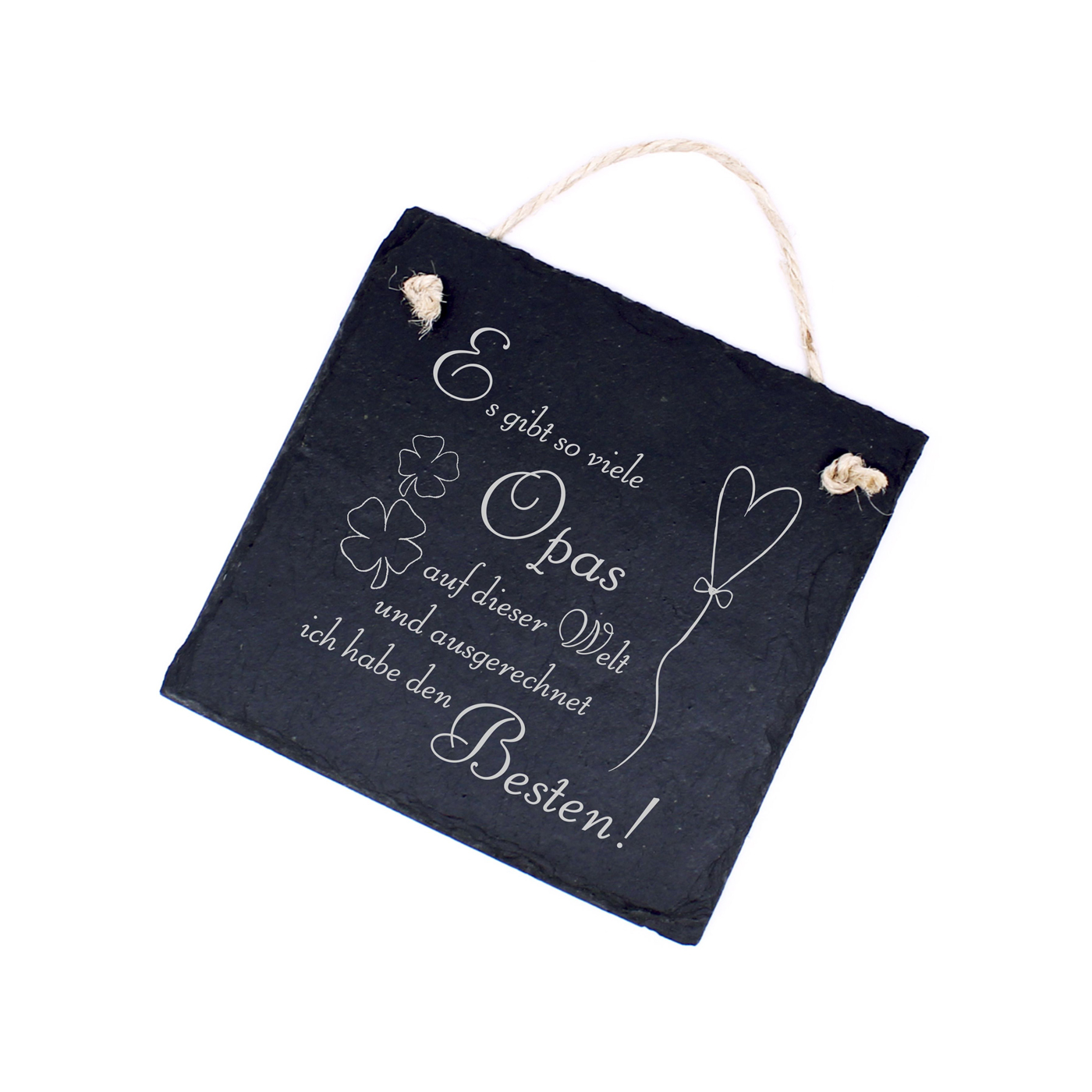 Opa Schild aus Schiefer - Ich habe den besten Opa der Welt - 11x11cm