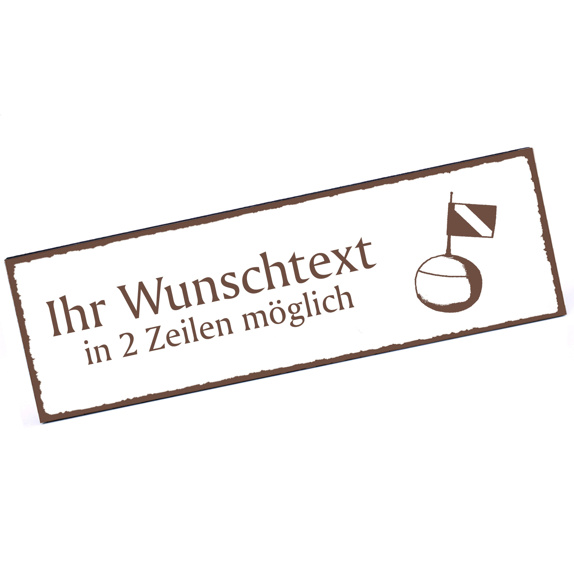 Türschild Boje  Namensschild personalisiert mit Gravur - 150mm x 50mm - selbstklebend