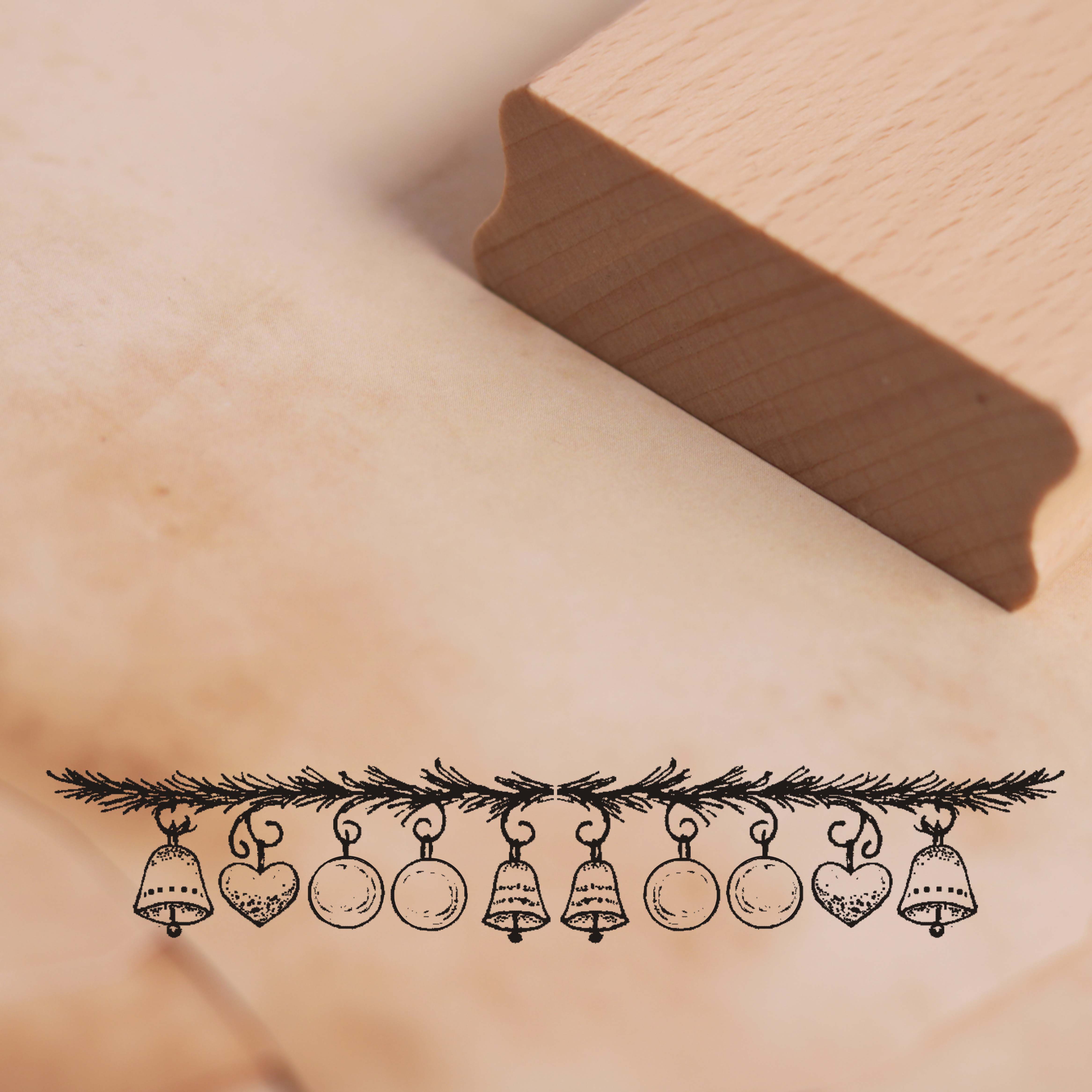 Motivstempel Tannenbaumkugeln Bordüre Stempel 98mm x 18mm