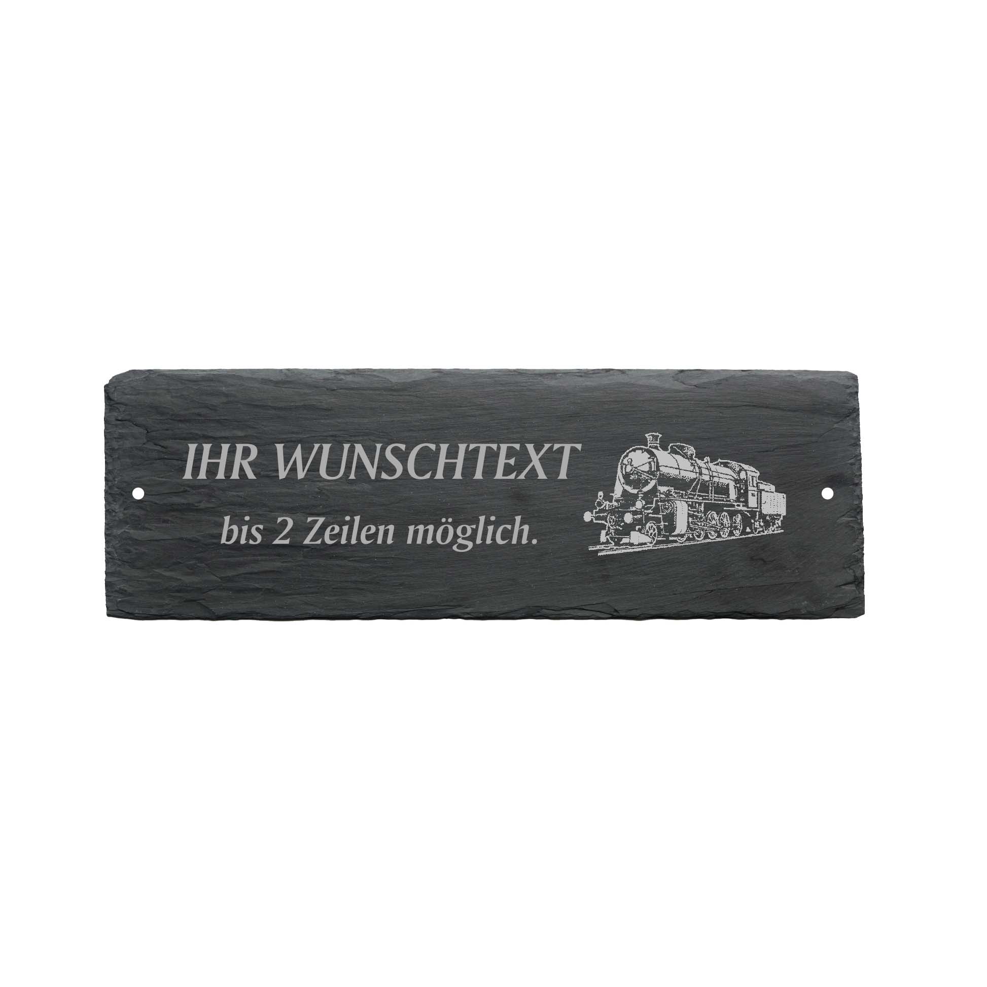 Türschild « DAMPFLOKOMOTIVE » ca. 22 x 8 cm - aus Schiefer