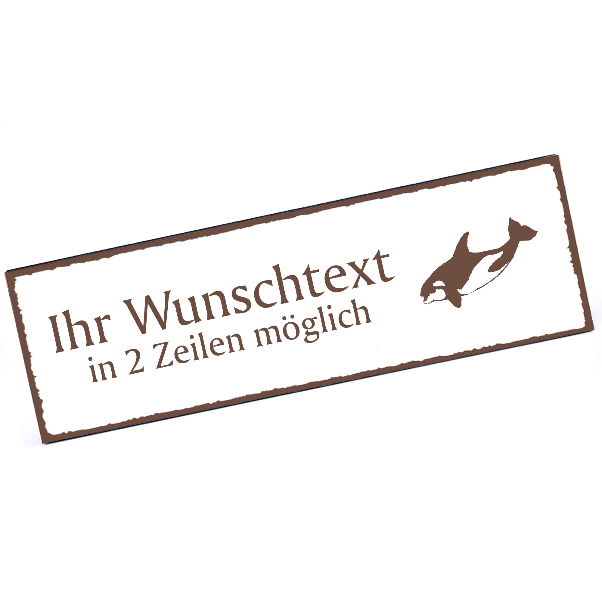 Türschild Orca Schwertwal  Namensschild personalisiert mit Gravur - 150mm x 50mm - selbstklebend