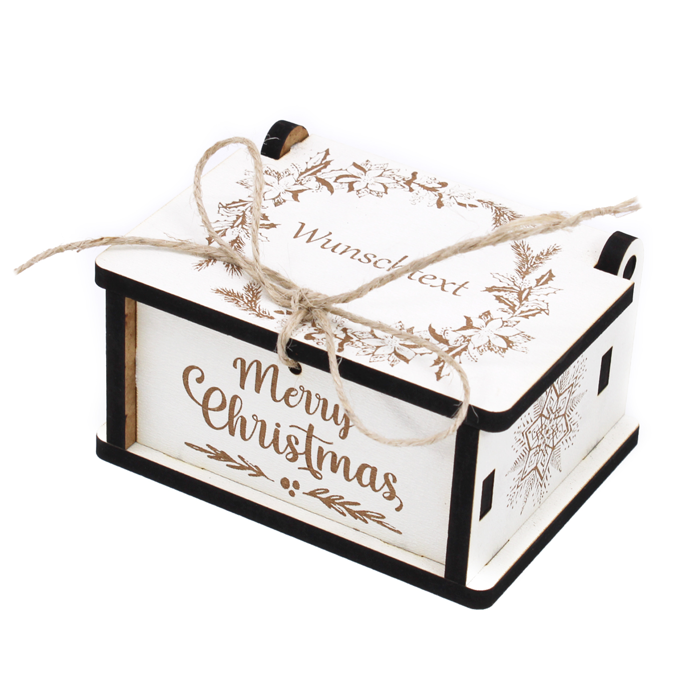 Holzkiste Weihnachten Geldgeschenk - personalisiert - für Geld und Gutscheine - Merry Christmas