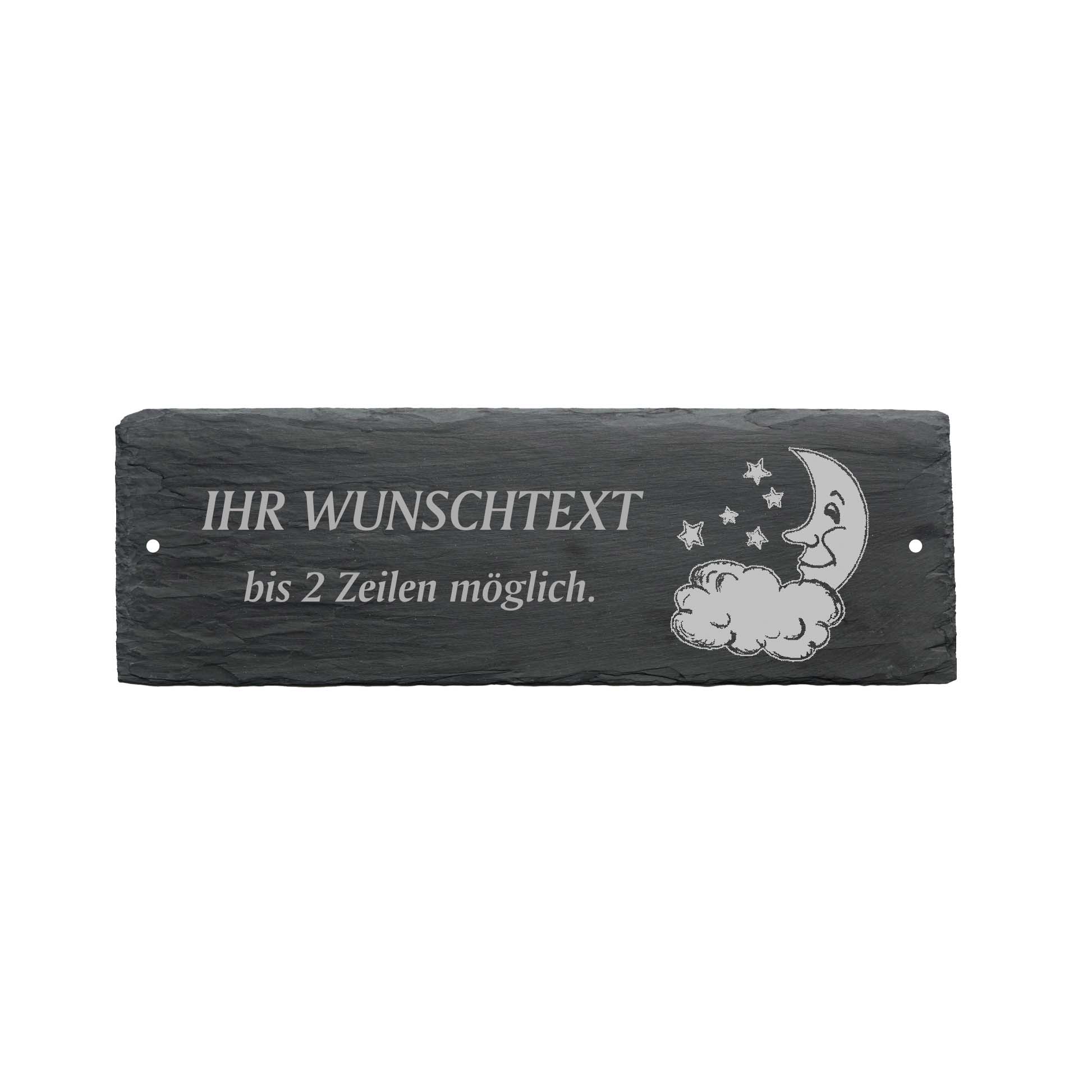 Türschild « MOND » ca. 22 x 8 cm - aus Schiefer
