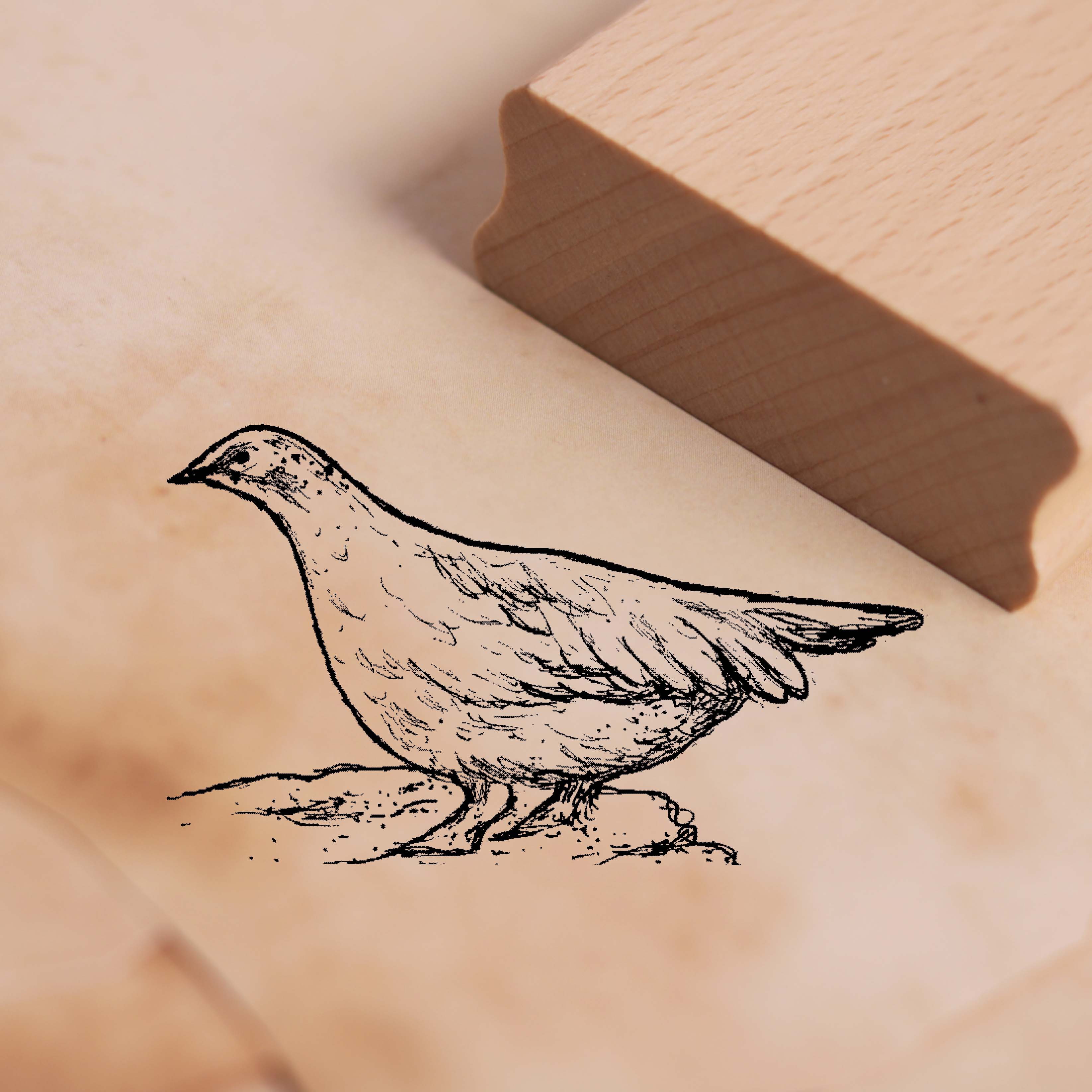 Motivstempel Schneehuhn - Stempel Holzstempel 48 x 28 mm