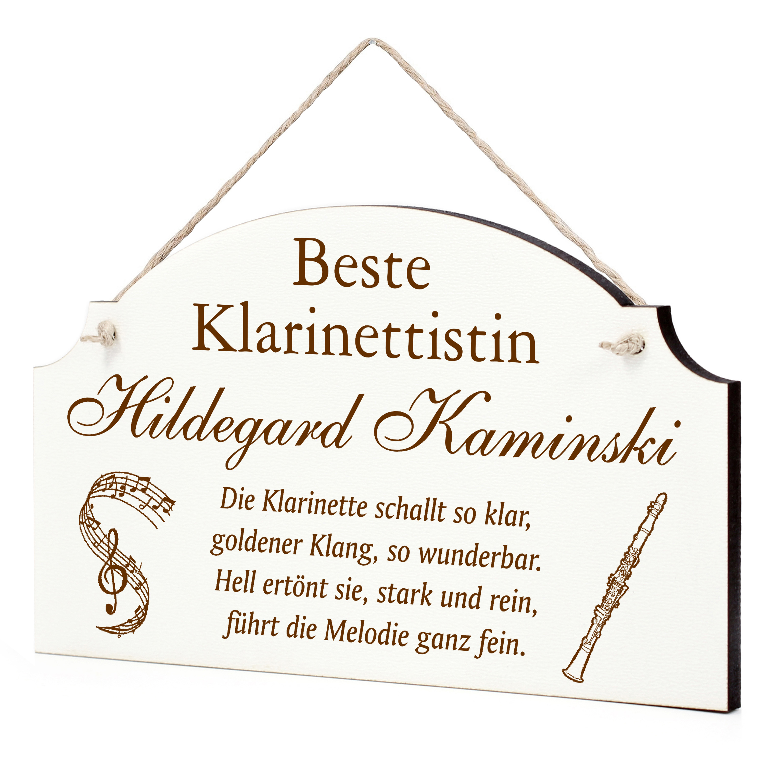 Schild Klarinette Bester Klarinettist Beste Klarinettistin Geschenk - lustige Geschenke in 3 Größen zum Geburtstag