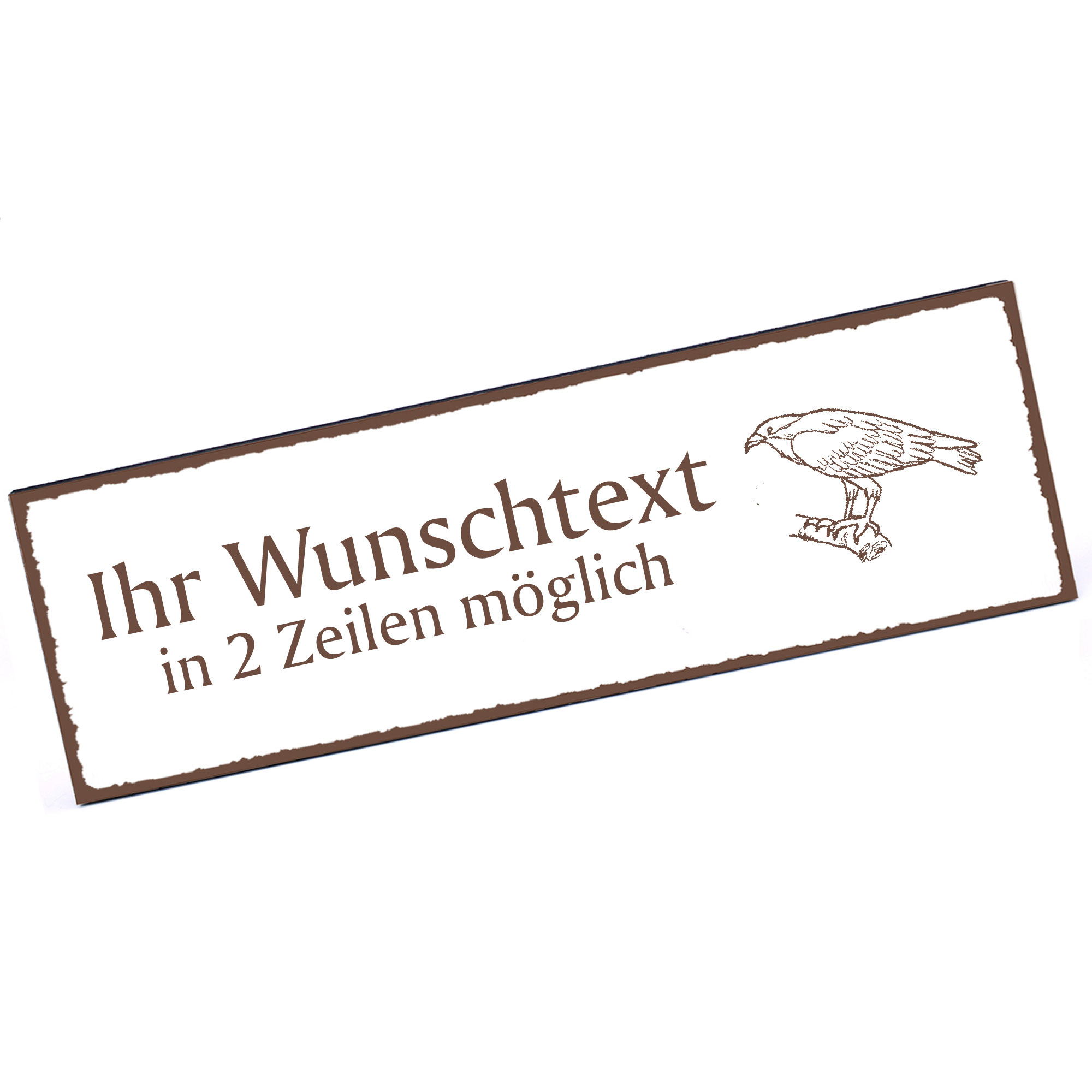 Türschild Fischadler  Namensschild personalisiert mit Gravur - 150mm x 50mm - selbstklebend