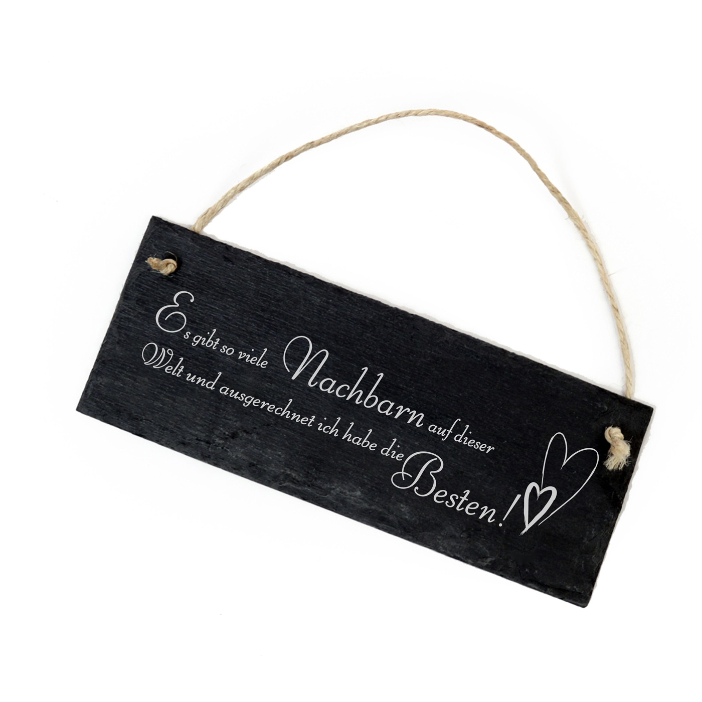Nachbar Schild aus Schiefer - Ich habe den besten Nachbar der Welt - 22x8cm