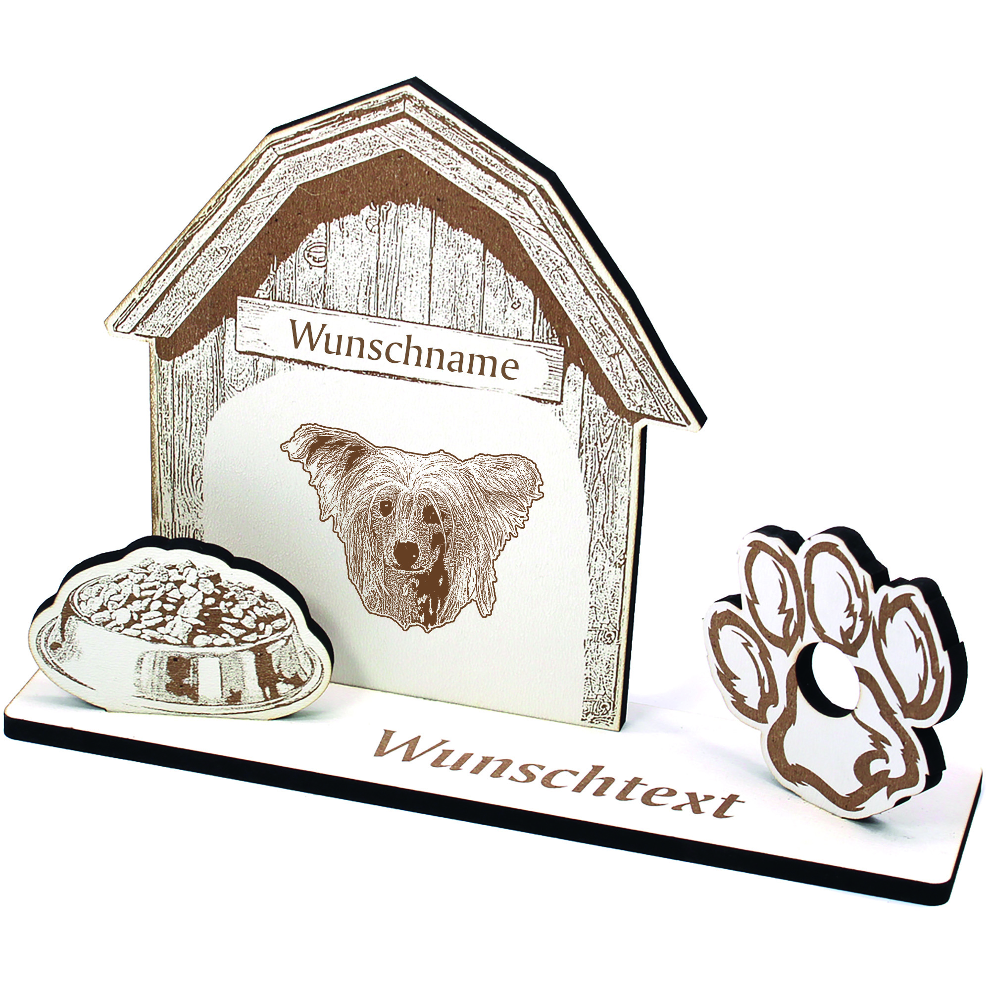 Geldgeschenk Hund Chinesischer Schopfhund  - personalisiert 20x14cm