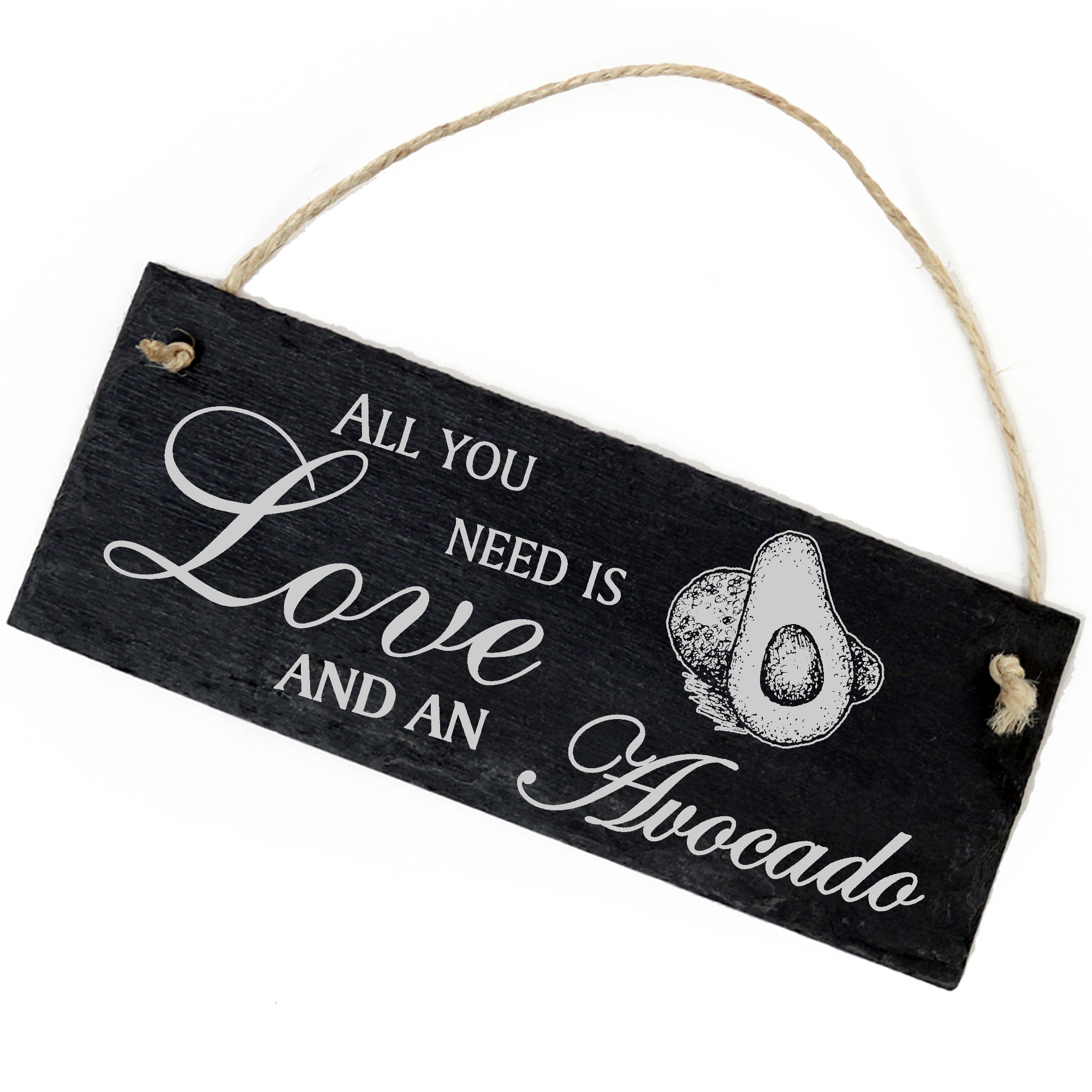 Schiefertafel Deko Avokado Schild 22 x 8 cm - All you need is Love and an Avocado