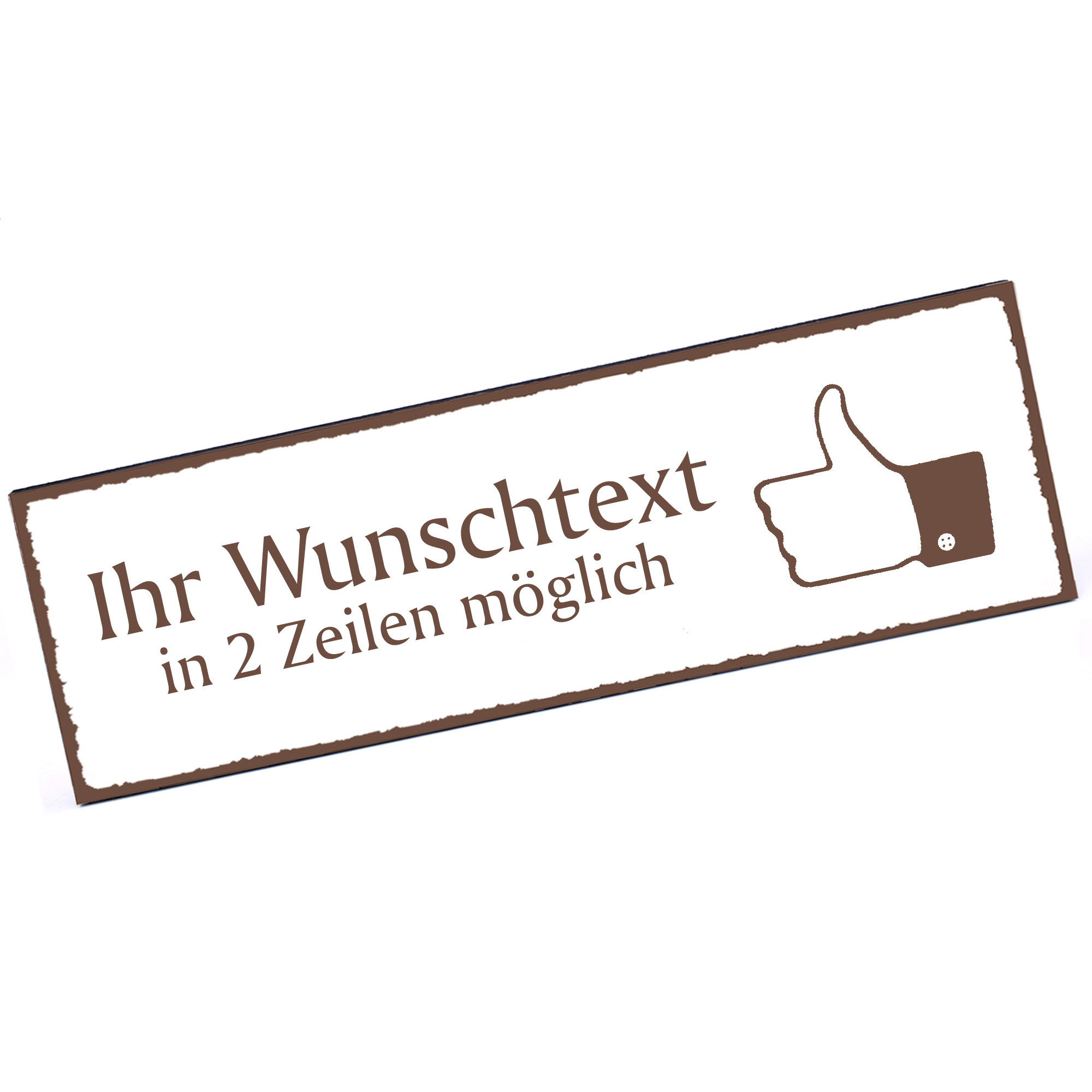 Türschild Like  Namensschild personalisiert mit Gravur - 150mm x 50mm - selbstklebend
