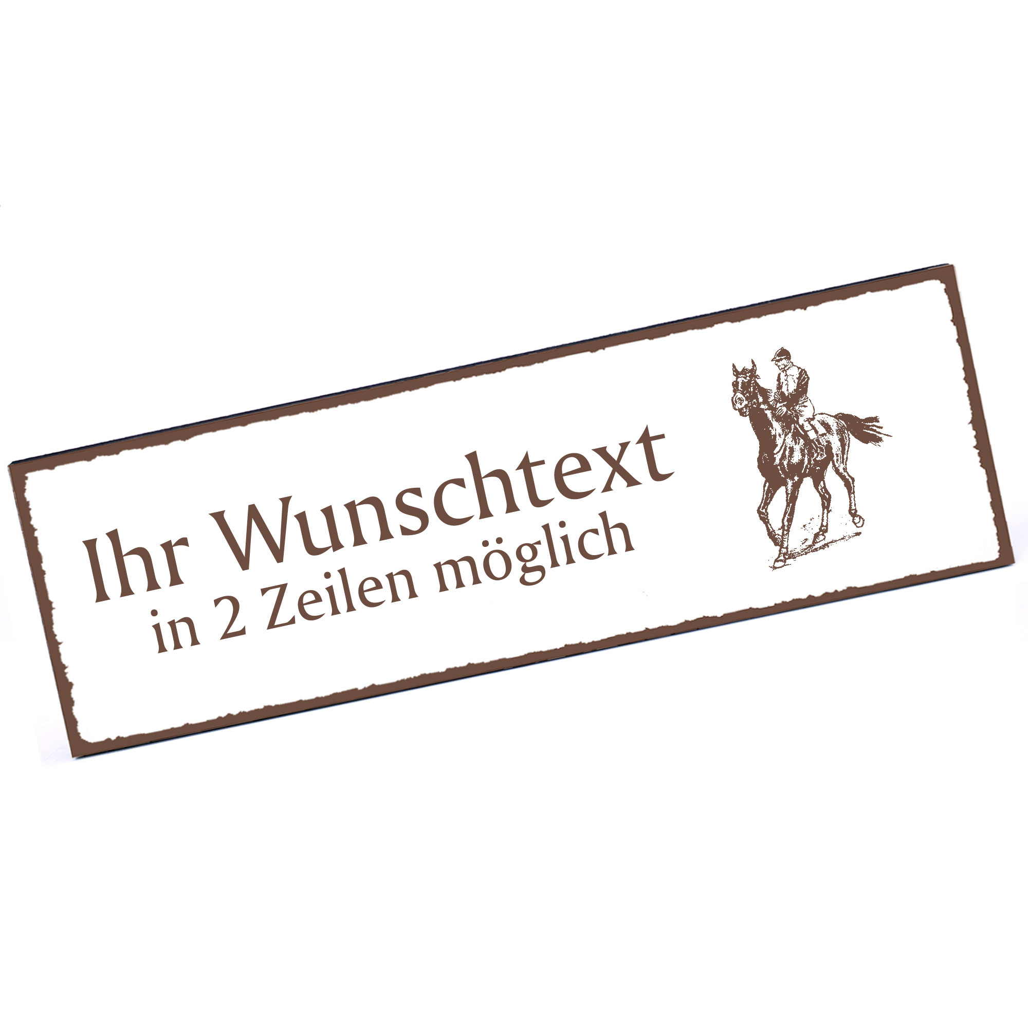 Türschild Reiten  Namensschild personalisiert mit Gravur - 150mm x 50mm - selbstklebend