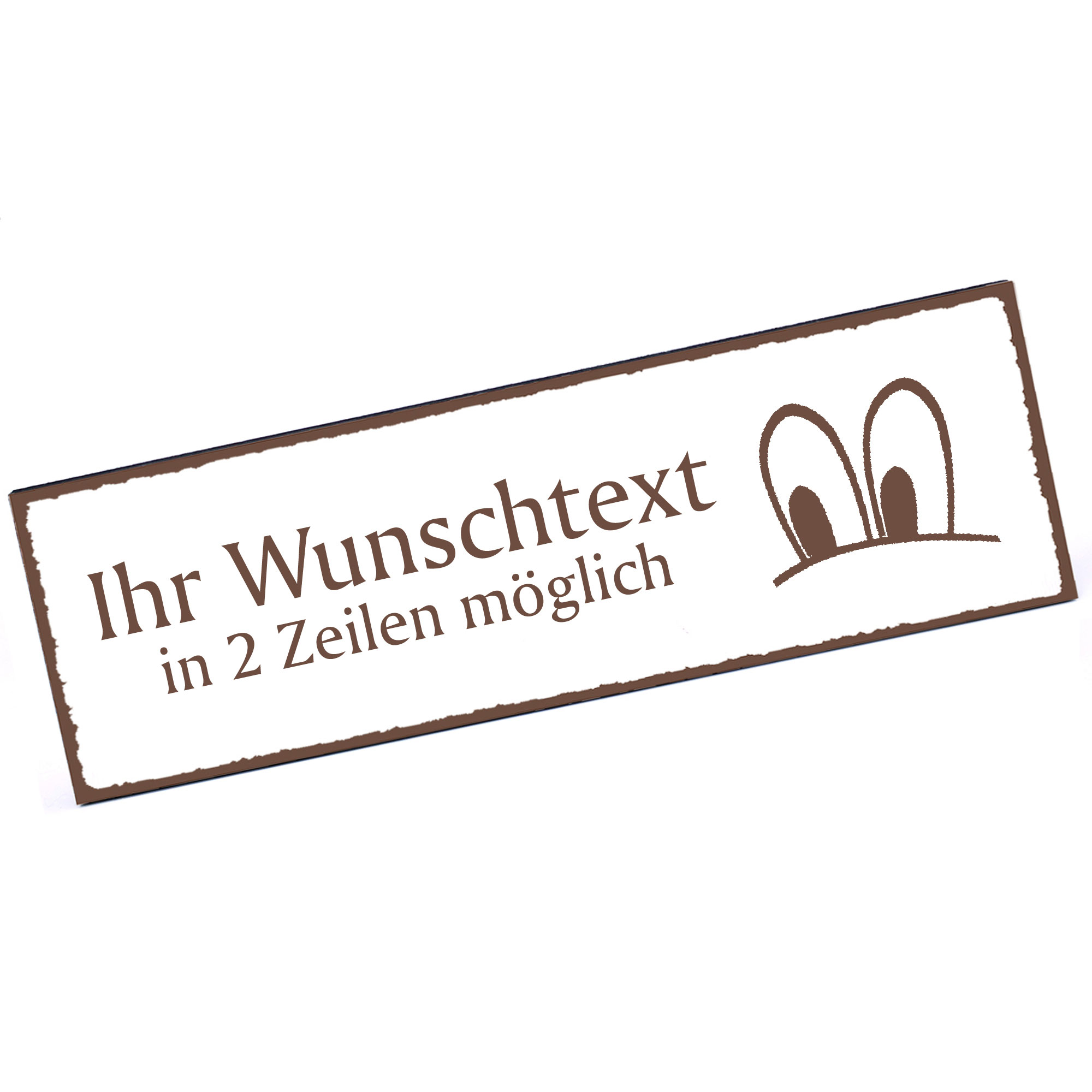 Türschild Augenpaar  Namensschild personalisiert mit Gravur - 150mm x 50mm - selbstklebend