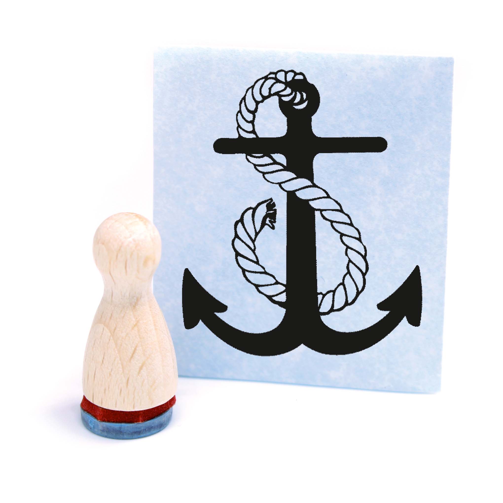 Ministempel Anker - Holzstempel mini Motivstempel Ø12 mm