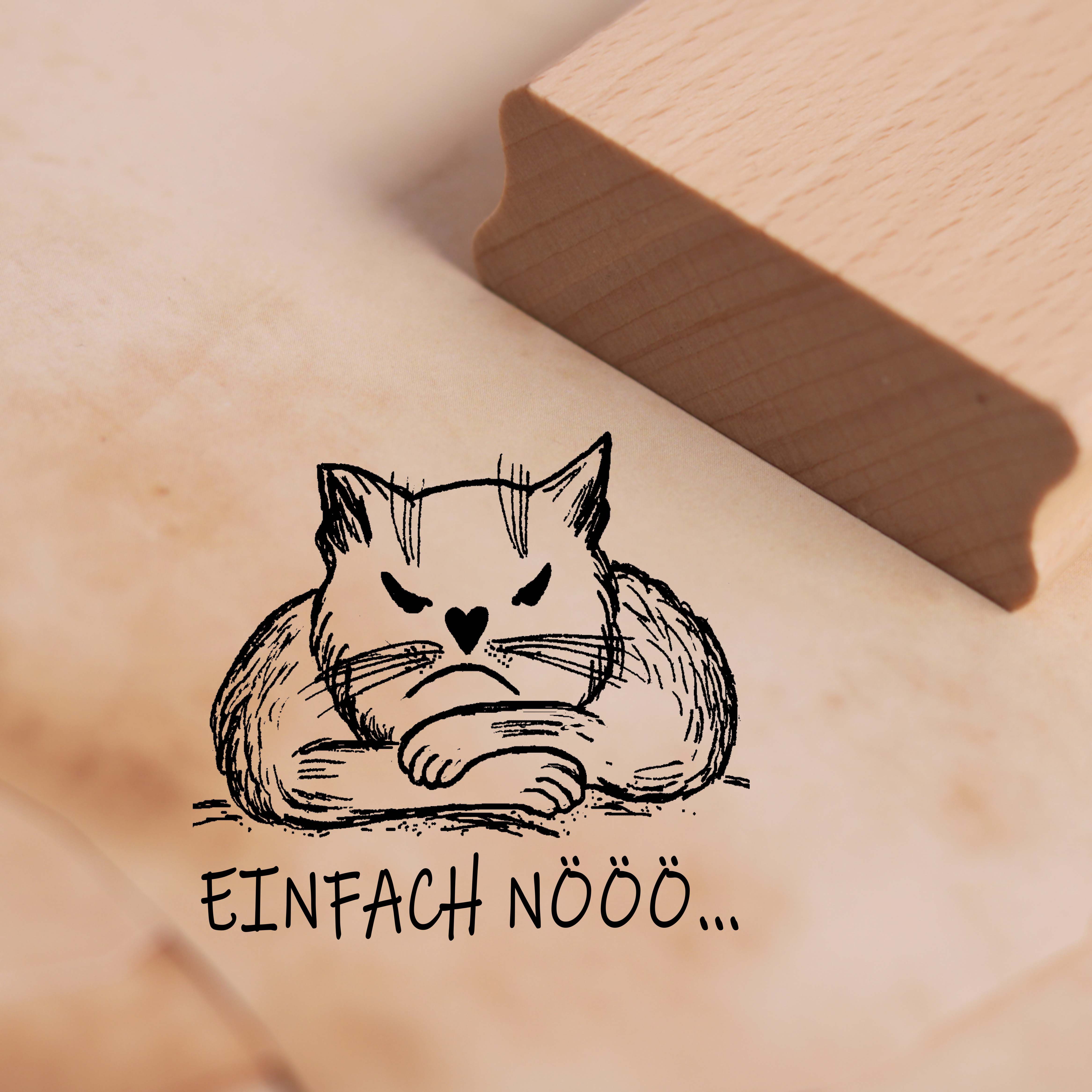 Motivstempel Einfach Nö Stempel Katze 38mm x 35mm
