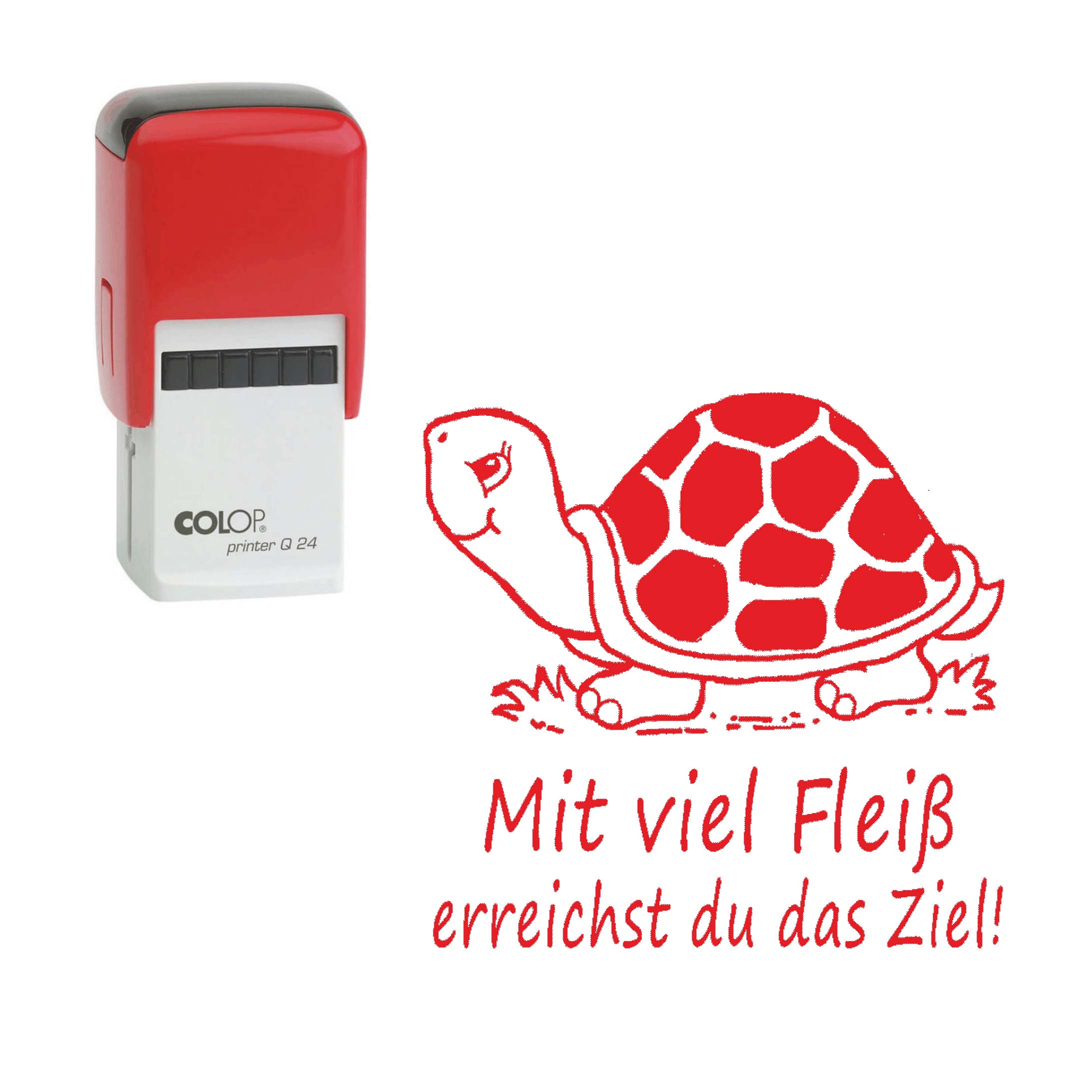 Lehrerstempel Mit viel Fleiß erreichst du das Ziel Automatikstempel Kinder Motivstempel Schildkröte