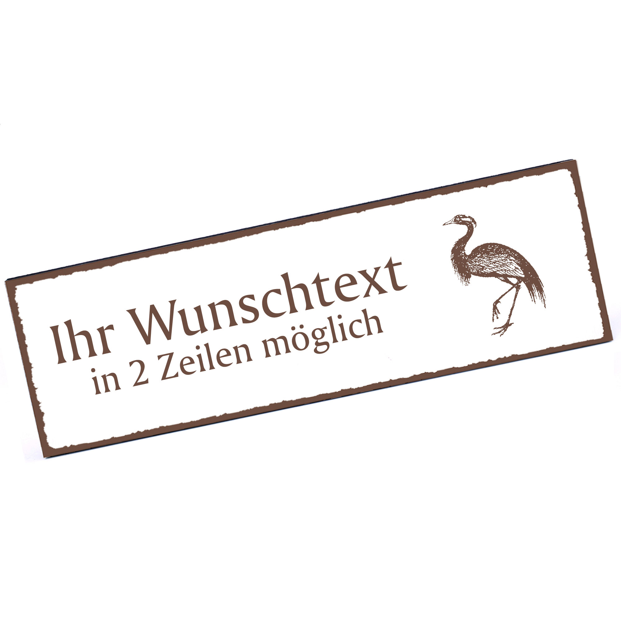 Türschild Kormoran  Namensschild personalisiert mit Gravur - 150mm x 50mm - selbstklebend