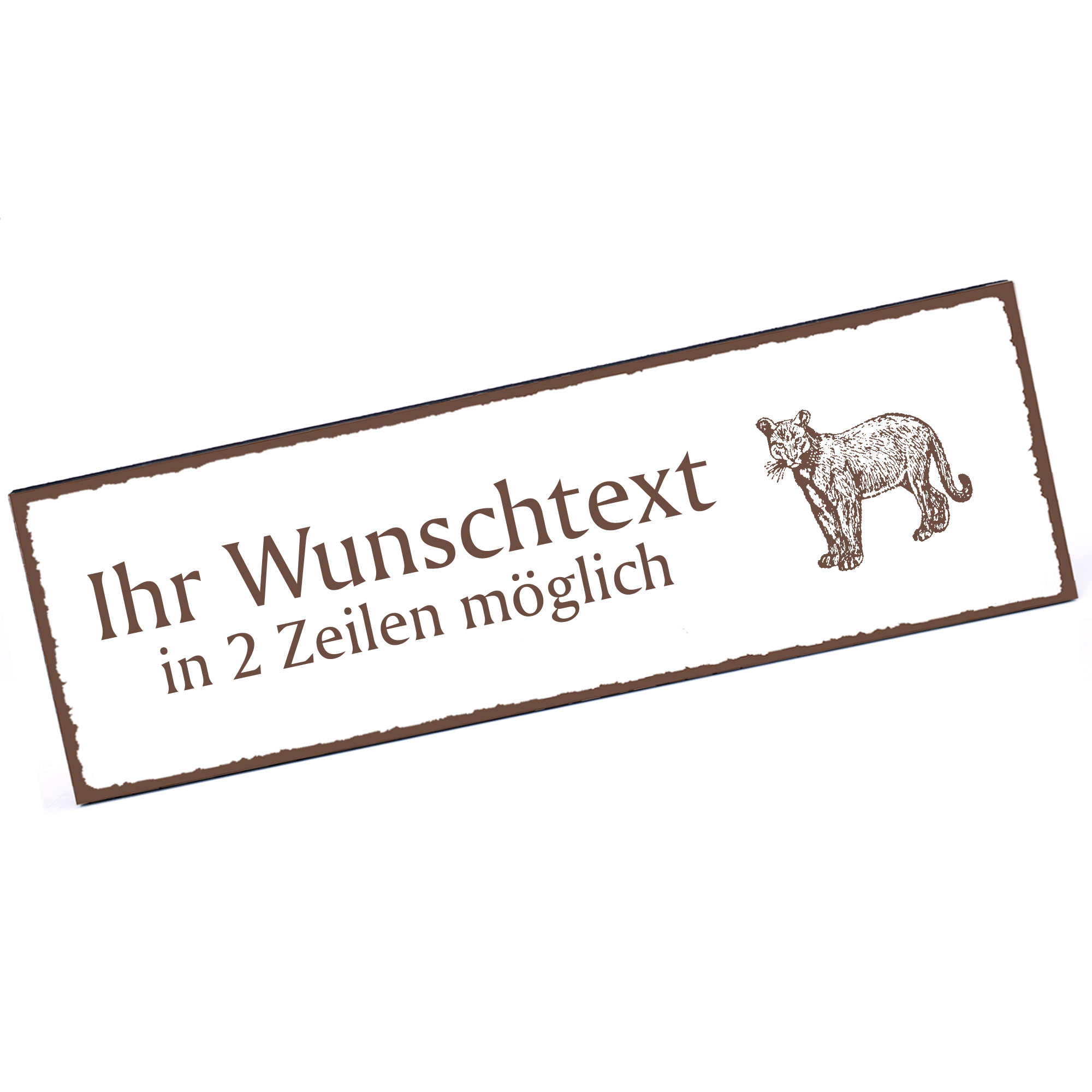 Türschild Puma  Namensschild personalisiert mit Gravur - 150mm x 50mm - selbstklebend