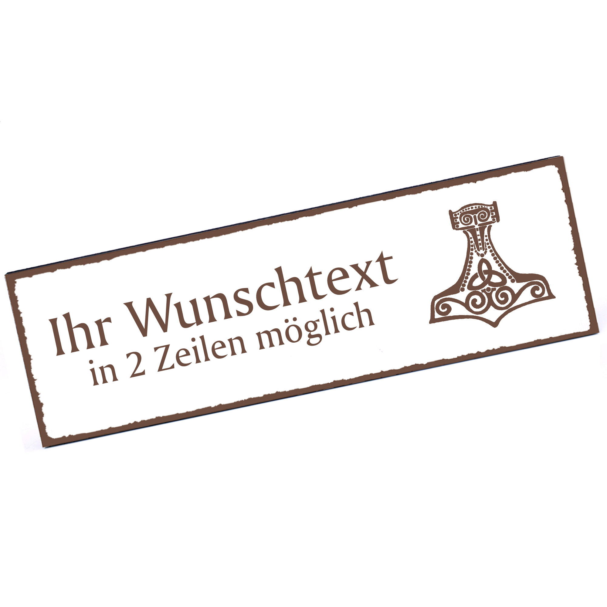 Türschild Thorshammer  Namensschild personalisiert mit Gravur - 150mm x 50mm - selbstklebend