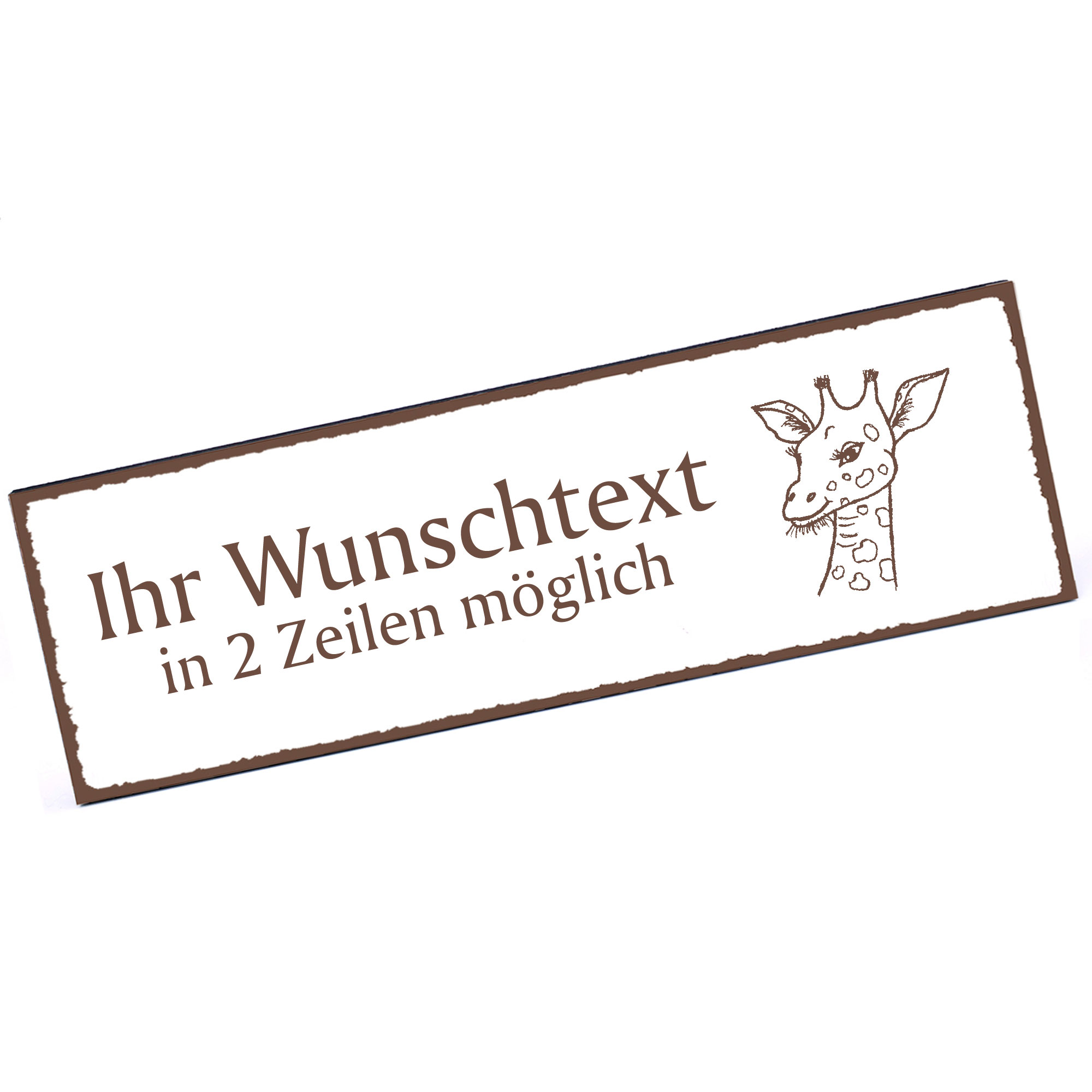 Türschild niedliche Giraffe  Namensschild personalisiert mit Gravur - 150mm x 50mm - selbstklebend