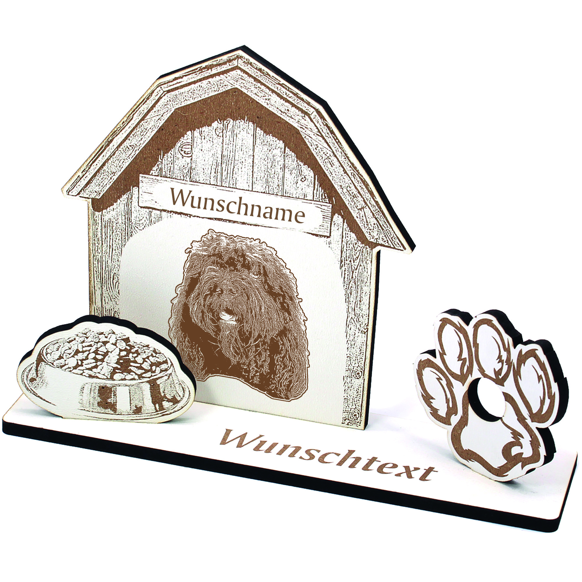 Geldgeschenk Hund Barbet  - personalisiert 20x14cm