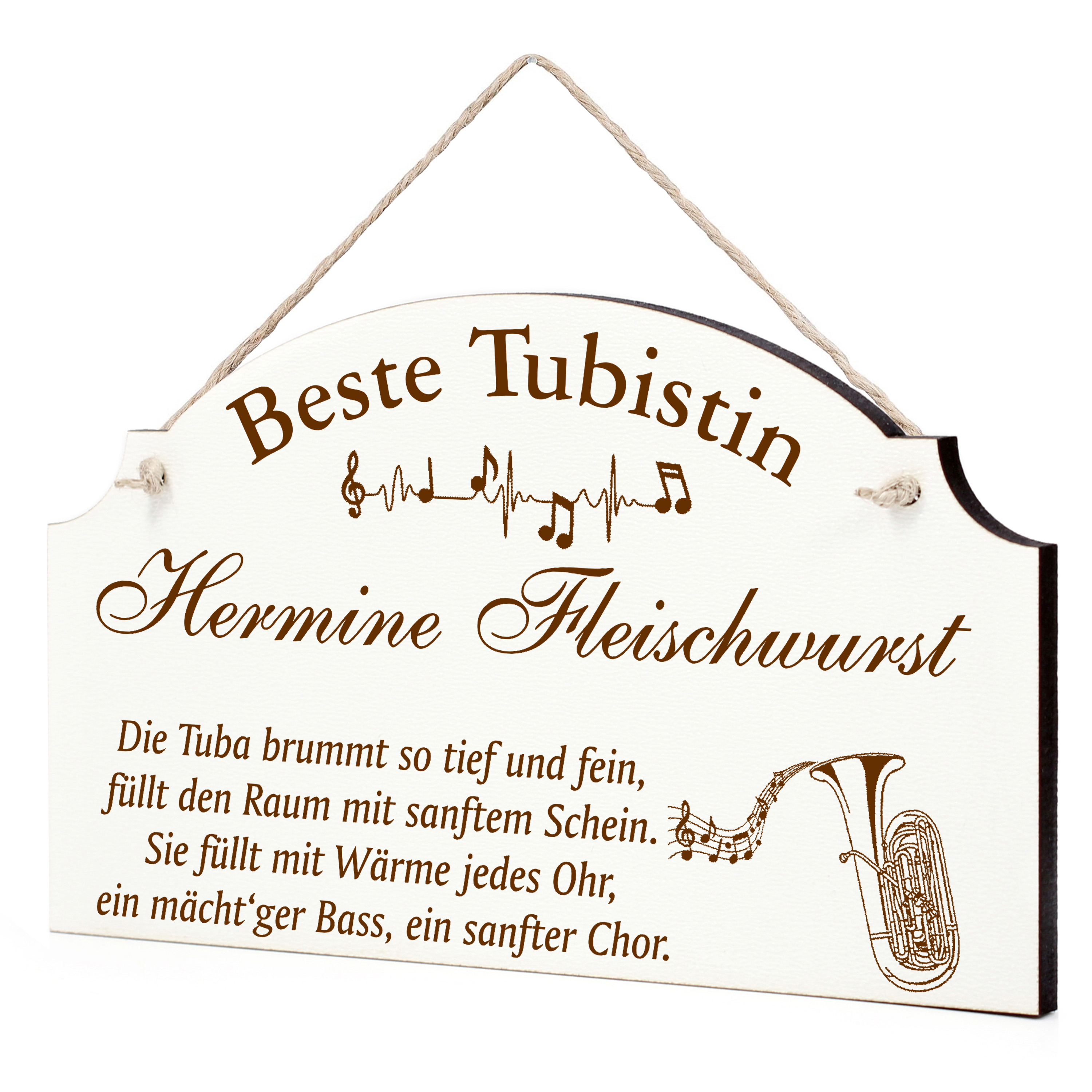 Schild Tuba Bester Tubist Beste Tubistin Geschenk - lustige Geschenke in 3 Größen zum Geburtstag