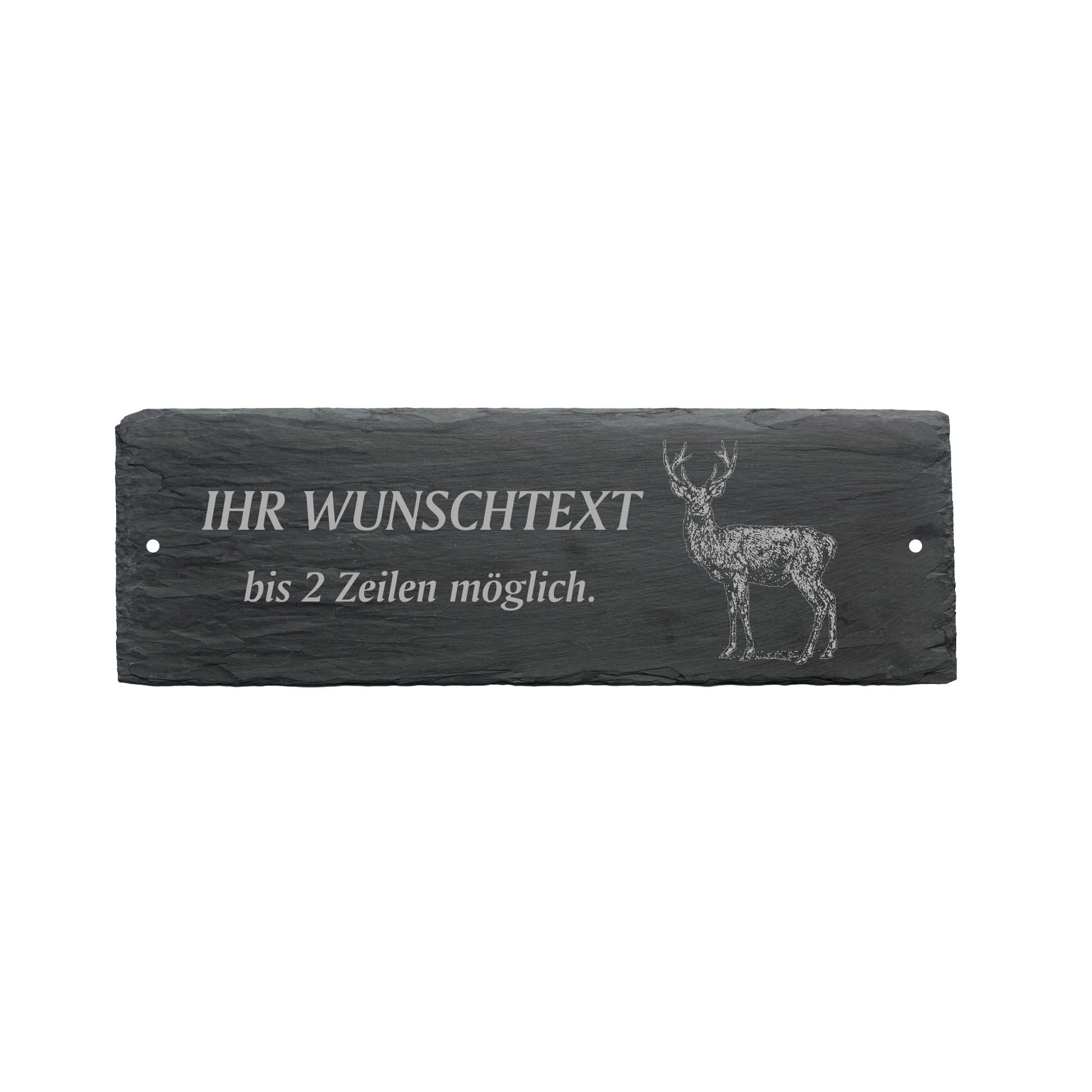 Türschild « HIRSCH » ca. 22 x 8 cm - aus Schiefer