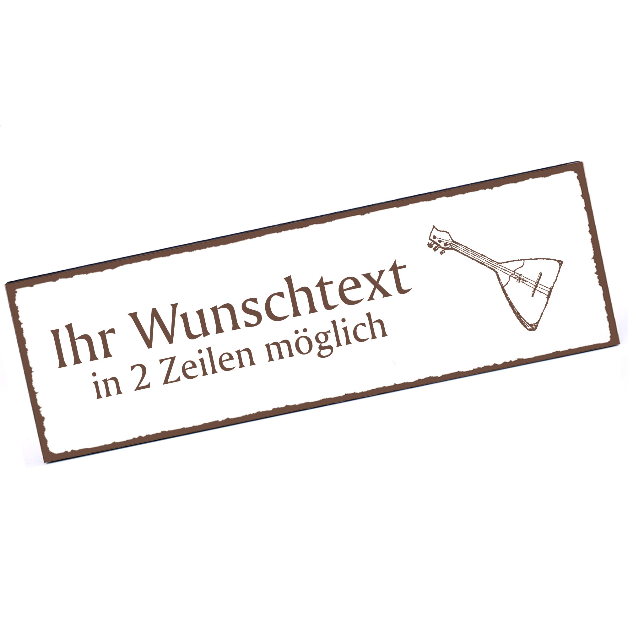 Türschild Balalaika  Namensschild personalisiert mit Gravur - 150mm x 50mm - selbstklebend