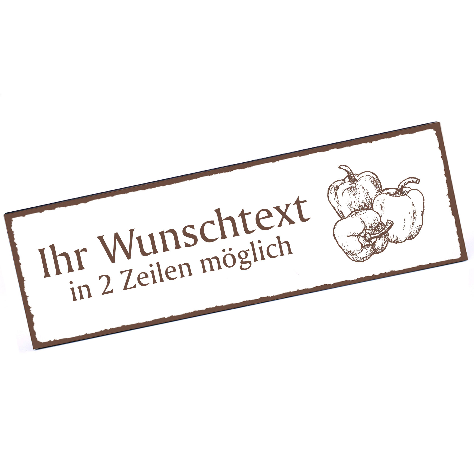 Türschild Paprika  Namensschild personalisiert mit Gravur - 150mm x 50mm - selbstklebend
