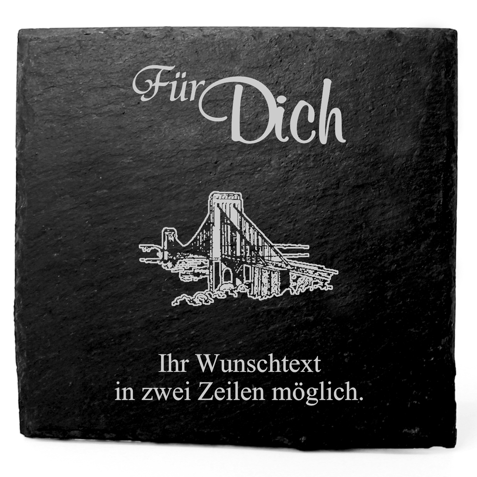 Deko Schiefer Untersetzer personalisiert Golden Gate Bridge San Francisco - Für Dich - 11x11cm