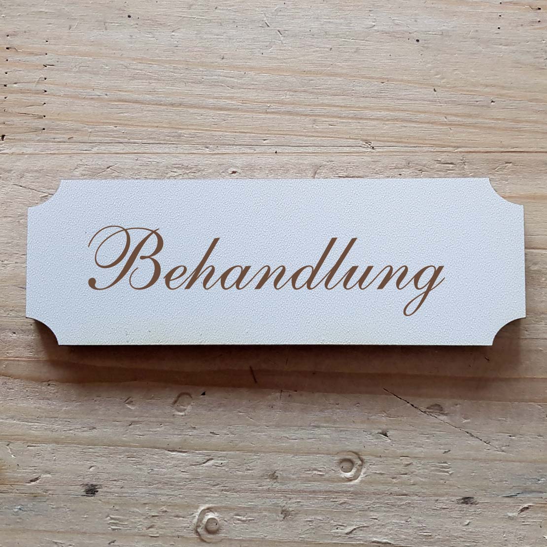 Selbstklebendes Schild « Behandlung »