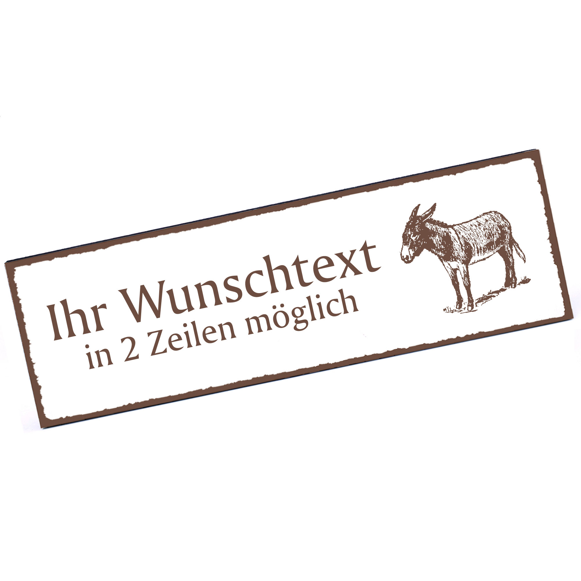 Türschild Esel  Namensschild personalisiert mit Gravur - 150mm x 50mm - selbstklebend