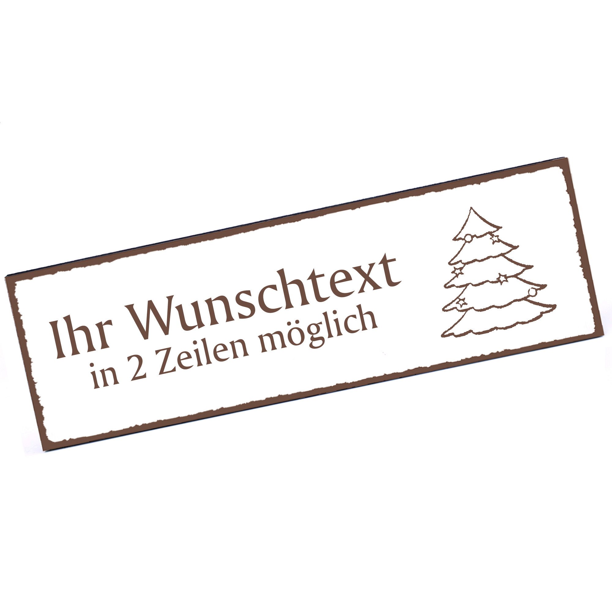 Türschild Tannenbaum  Namensschild personalisiert mit Gravur - 150mm x 50mm - selbstklebend
